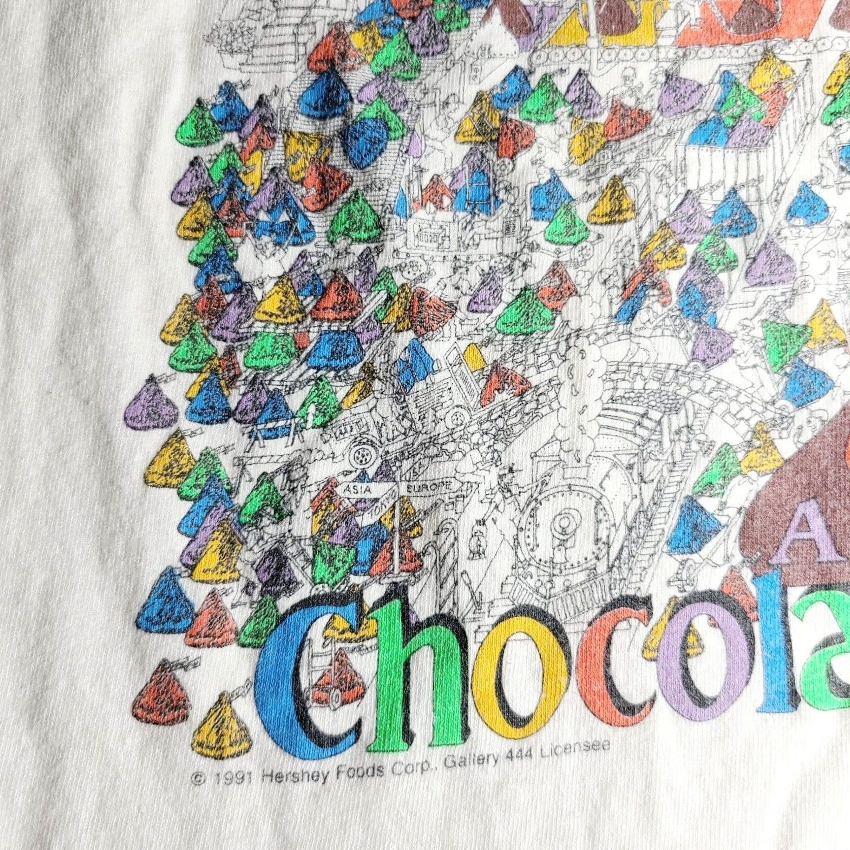 Jerzees VINTAGE 1991 Jerzees Hersey's The Great American Chocolate Factory T-Shirt Men's XL Size US XL / EU 56 / 4 - 4 Thumbnail