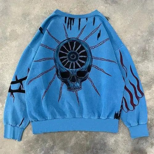 VIBE Skull Print Autumn Sweatshirt Size US L / EU 52-54 / 3 - 2 Thumbnail
