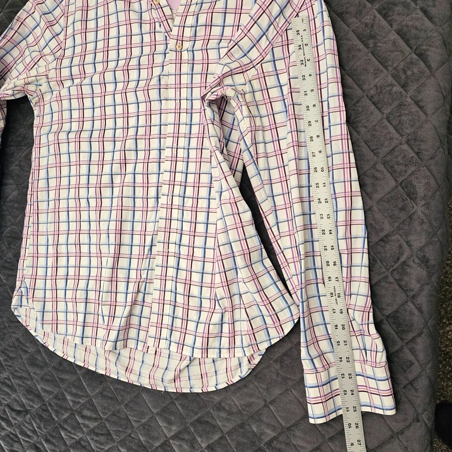 Tommy Hilfiger VINTAGE Tommy Hilfiger Shirt Button-Down Plaid Long Sleeve Men's XL White 2 Ply Cotton Logo Size US XL / EU 56 / 4 - 6 Thumbnail