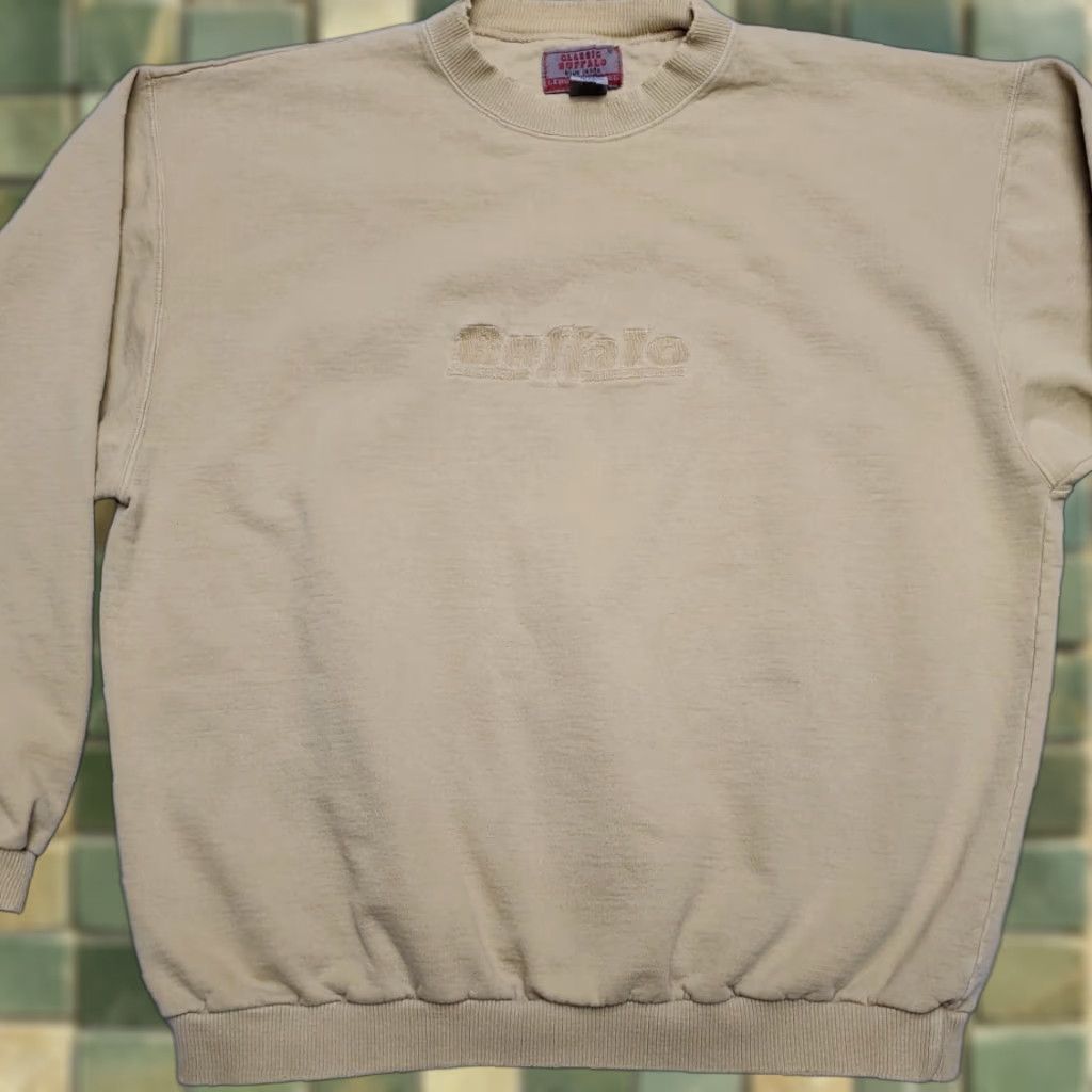 Vintage VINTAGE Buffalo Jeans Sweatshirt XL Tan Embroidered Crewneck 90s Made in Canada Mens Size US XL / EU 56 / 4 - 1 Thumbnail