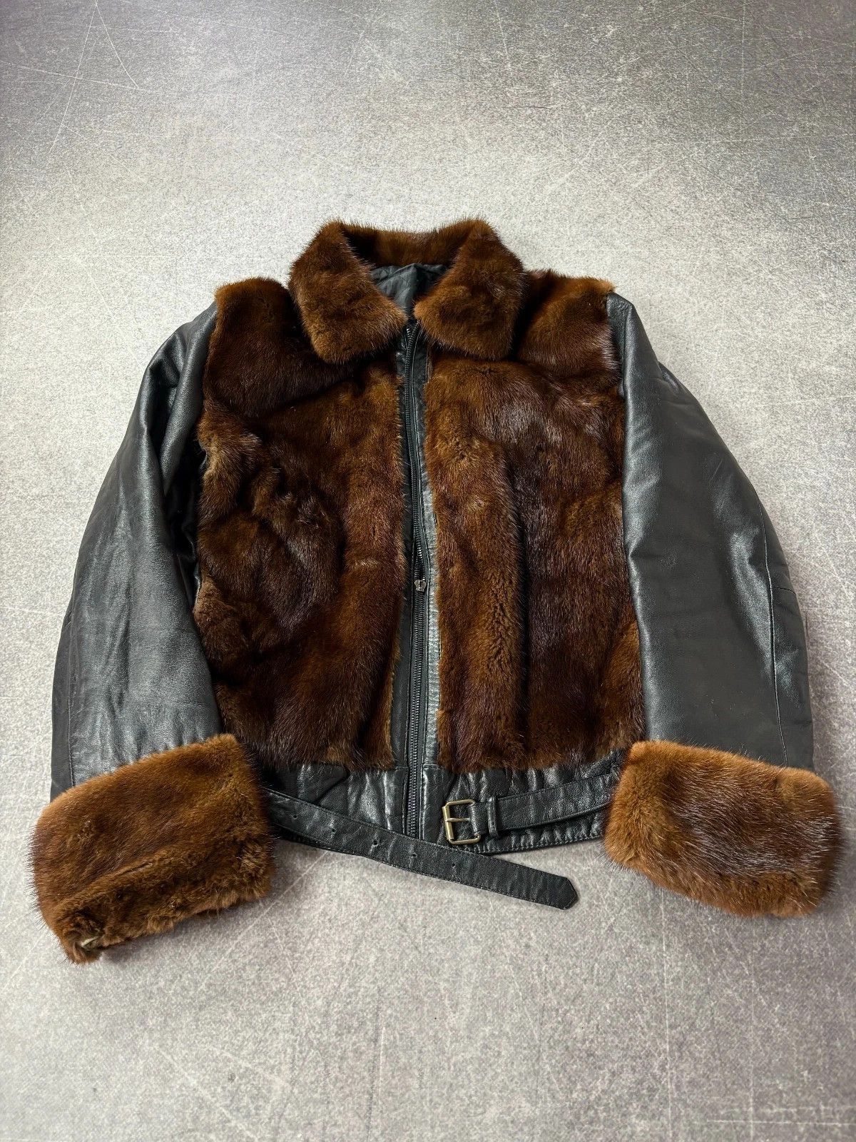 Yohji Yamamoto 2000s ISSEY MIYAKE STYLE MINK FUR/LEATHER JACKET Size US M / EU 48-50 / 2 - 4 Thumbnail