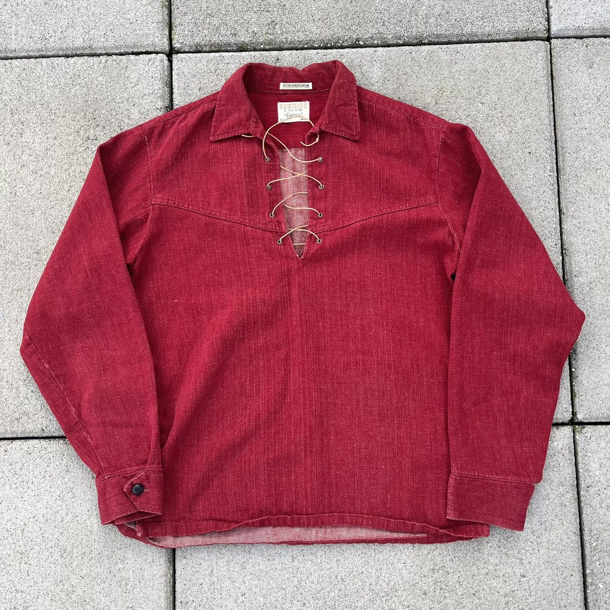 image of Levis x Vintage 50S 60S Campus Rawhide Lacer Shirt in Red, Men's (Size Medium)