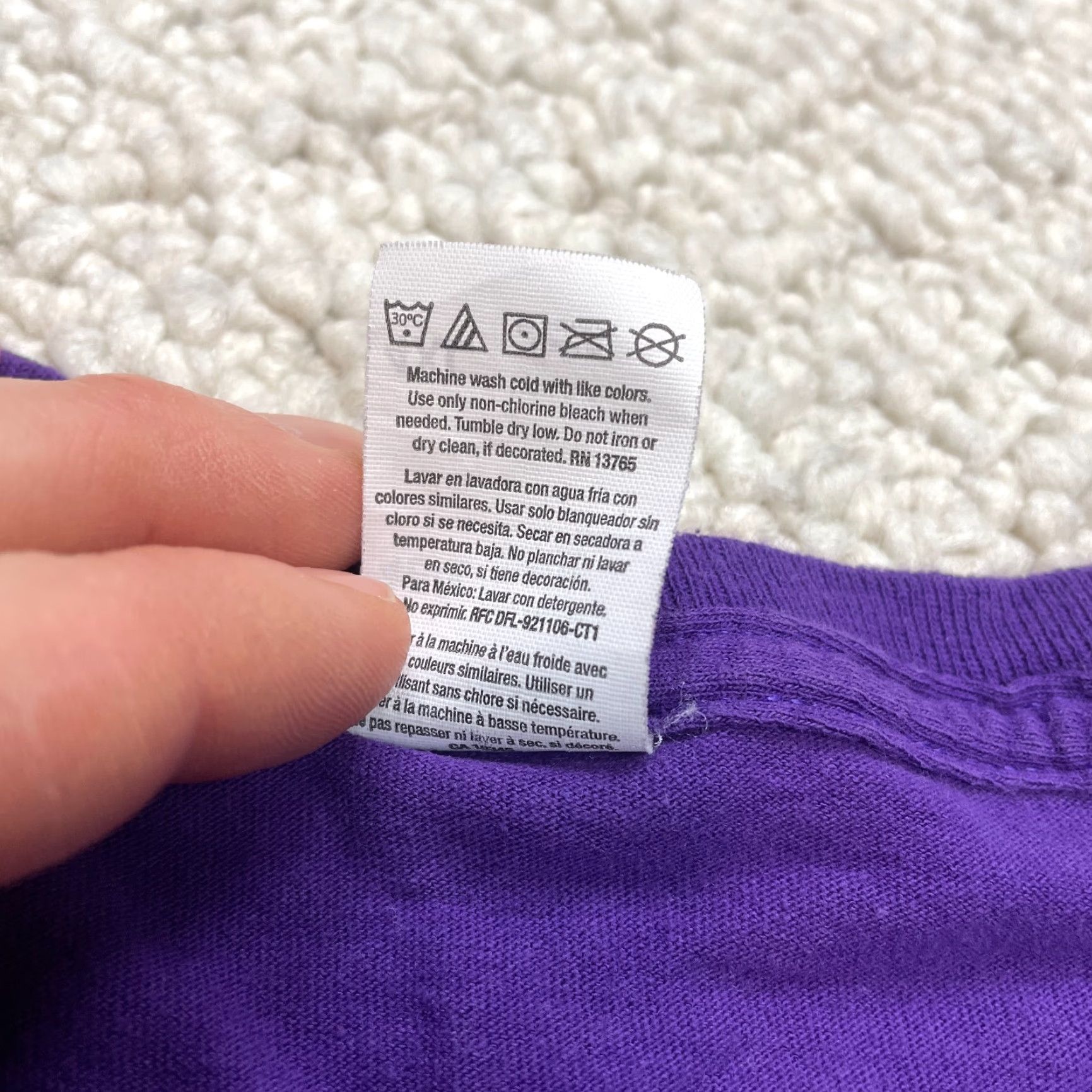 Fruit Of The Loom Fruit of the Loom Shirt Adult 4XL Purple Cotton Short Sleeve Crew Neck Logo Men Regular Vintage: No (But avoid N/A) Size US XXL / EU 58 / 5 - 5 Thumbnail