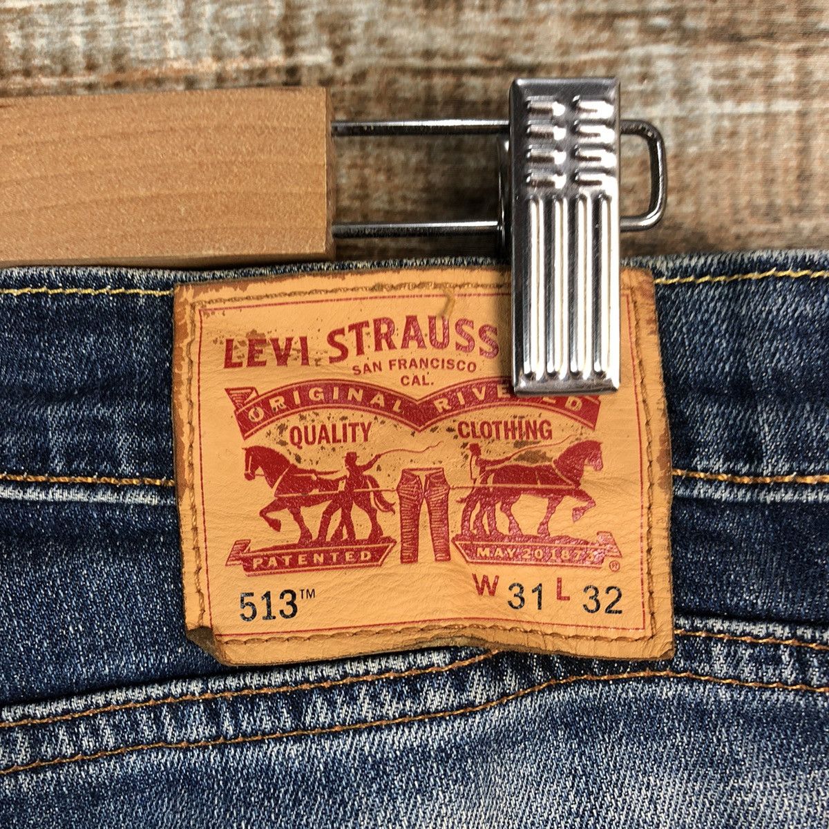Levi's 513 Levis vintage faded Blue jeans Denim Pants #A2394 Size US 31 - 21 Thumbnail