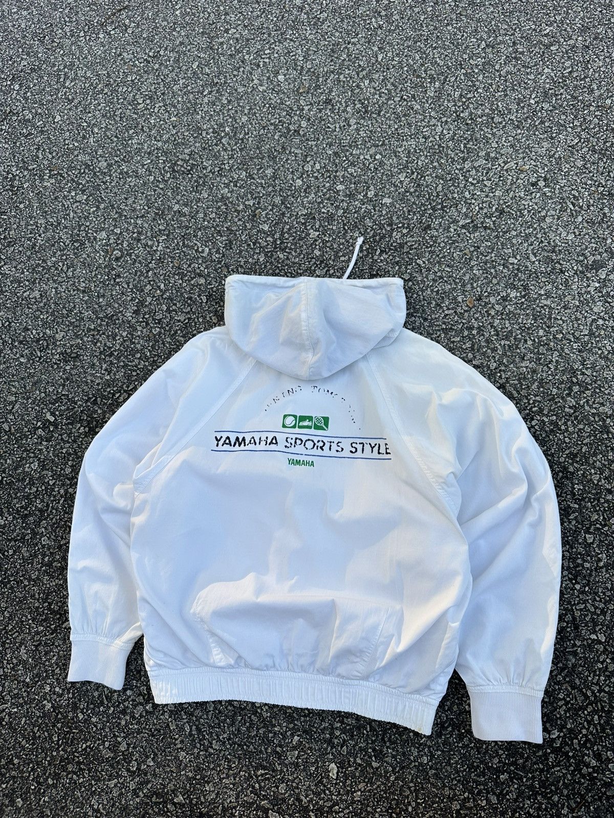 Vintage 🪖Vintage Yamaha Sport Style All White Bomber Jacket Size US M / EU 48-50 / 2 - 8 Thumbnail
