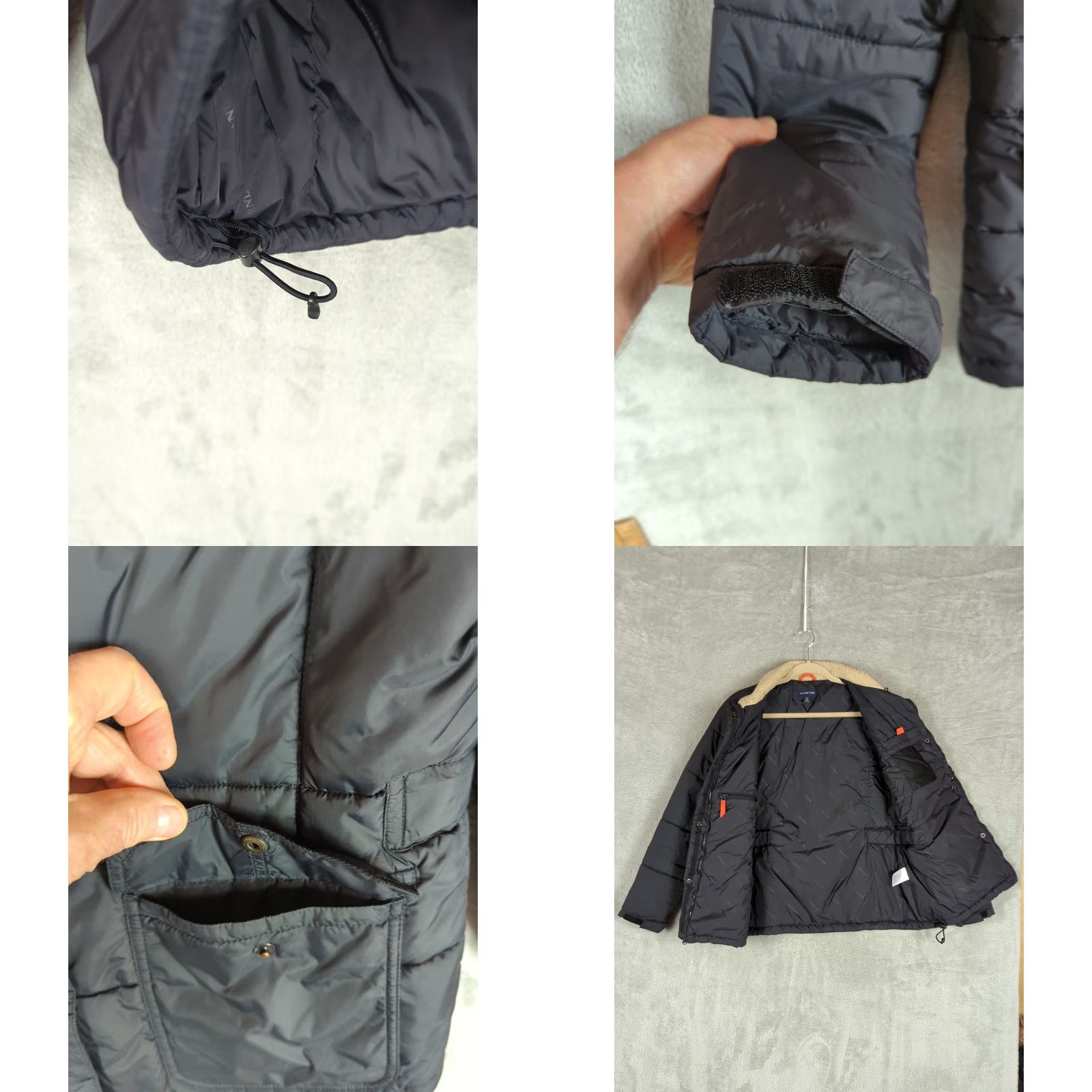 Lands' End Lands' End Quilted Jacket Women M Black Nylon Insulated Sherpa Collar Long Sleeve Zip Short Length Regular Fit Casual Size M / US 6-8 / IT 42-44 - 8 Thumbnail