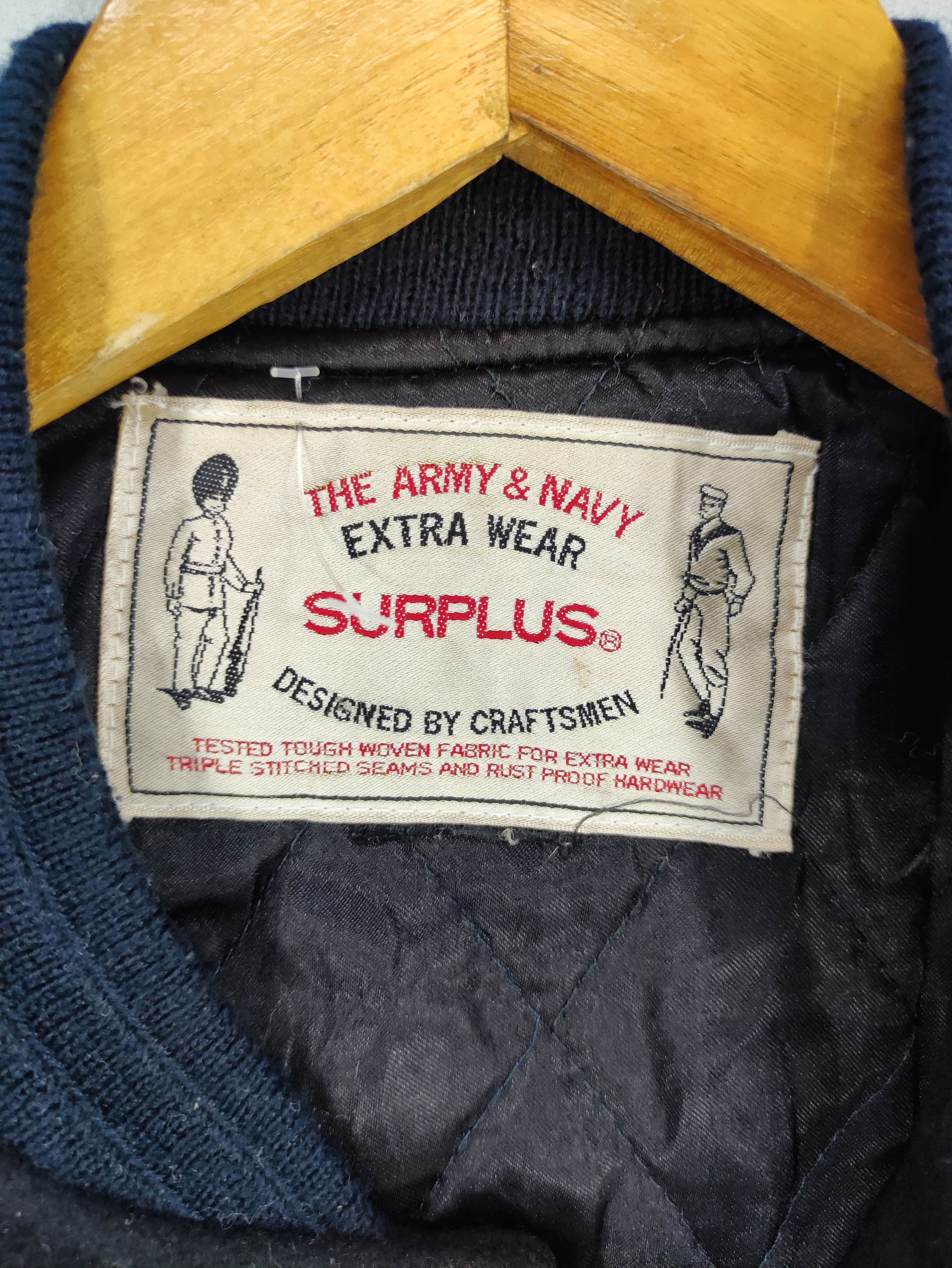 Japanese Brand Vintage Surplus Varsity Wool Jacket Leather Sleeve Size US L / EU 52-54 / 3 - 3 Thumbnail