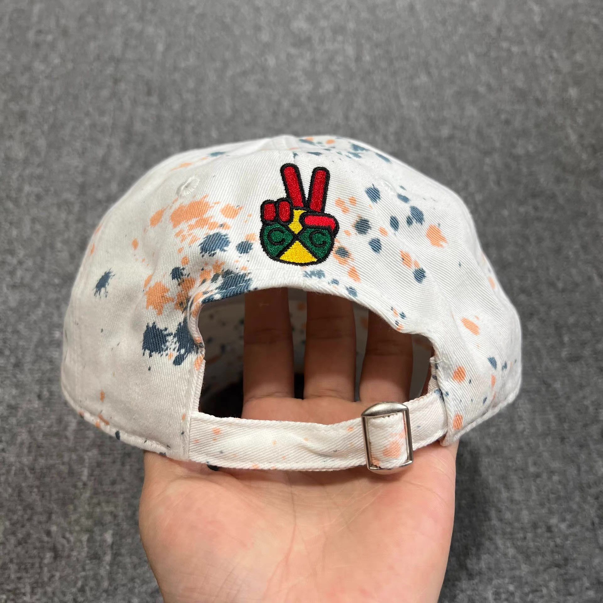 Cross Colours CrossEmbroideredSplashInkCurved Brim Baseball Cap Visor Q7 Size ONE SIZE - 4 Thumbnail