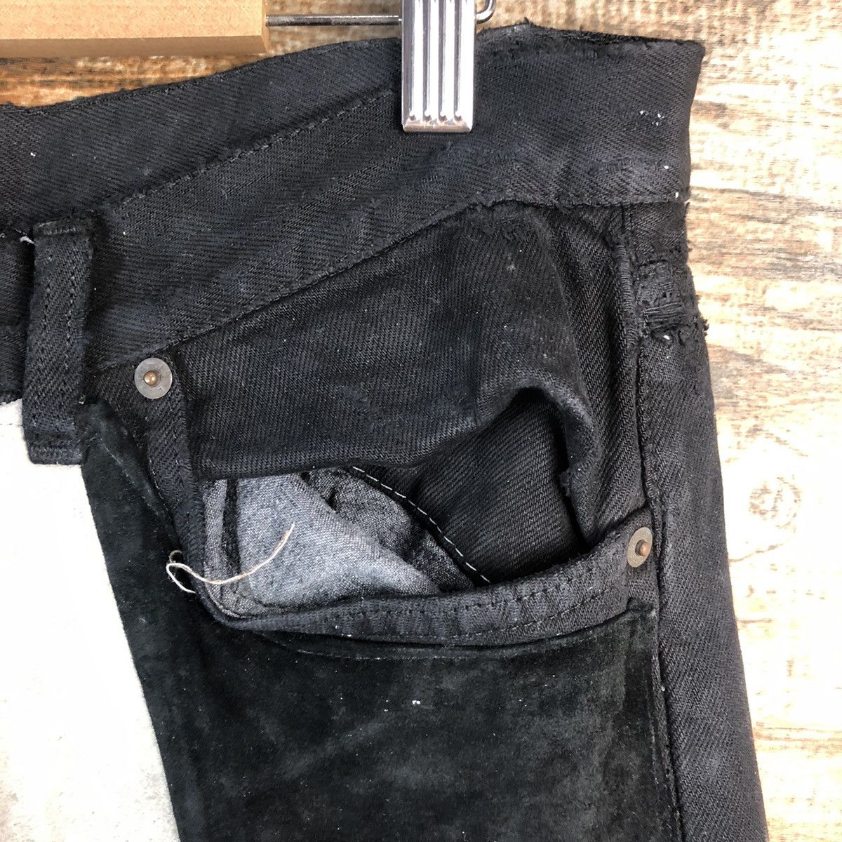 Levi's DLL Hippie Levis Black patchwork vintage Denim Pants #A2616 Size US 32 / EU 48 - 11 Thumbnail