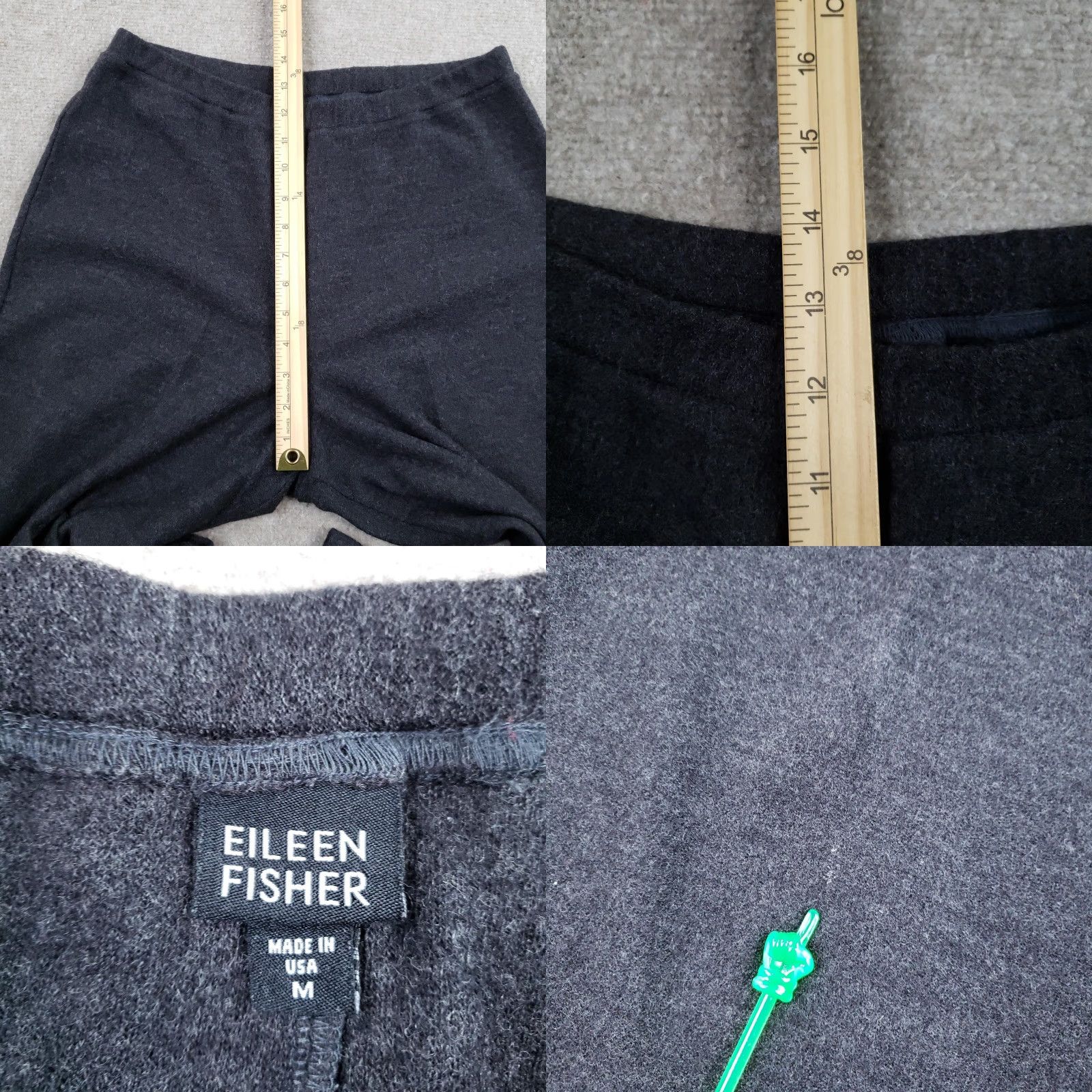 Eileen Fisher Eileen Fisher Pants Womens Medium Dark Gray Knit Pull On Straight Leg USA Size 32" / US 10 / IT 46 - 8 Thumbnail