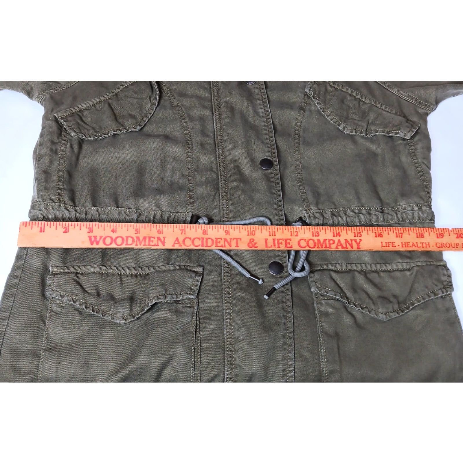 American Eagle Outfitters American Eagle Outfitters Jacket Women S Green Army Military Hood Zip Snap Light Size S / US 4 / IT 40 - 5 Thumbnail