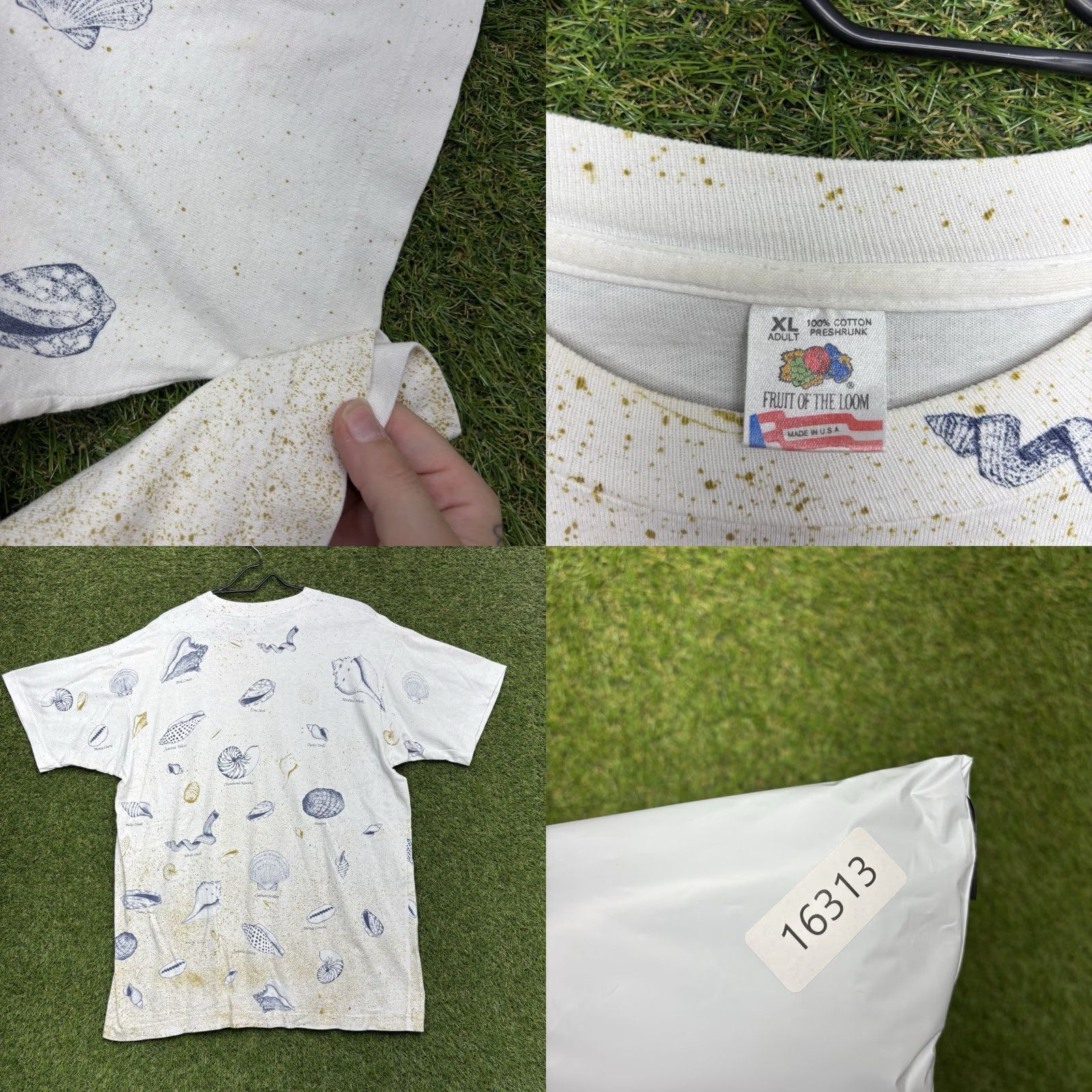 Fruit Of The Loom Vintage 90s Fruit of the Loom T-Shirt Men XL Beach Art Duck Mallard Shells Cotton Beige Summer Size US XL / EU 56 / 4 - 8 Thumbnail