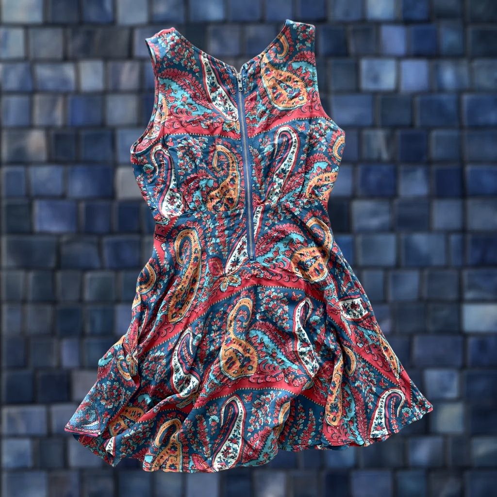 Free People Free People Dress Tank Multicolor Paisley Sleeveless Short A-Line 0 Women Women Multifunctional Bohemian Retro Summer Cada Women Size XS / US 0-2 / IT 36-38 - 1 Thumbnail