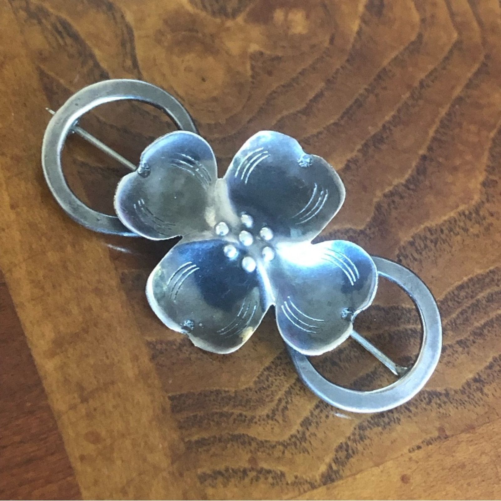 Vintage Vintage handmade sterling silver poppy flower brooch pin Size ONE SIZE - 1 Thumbnail