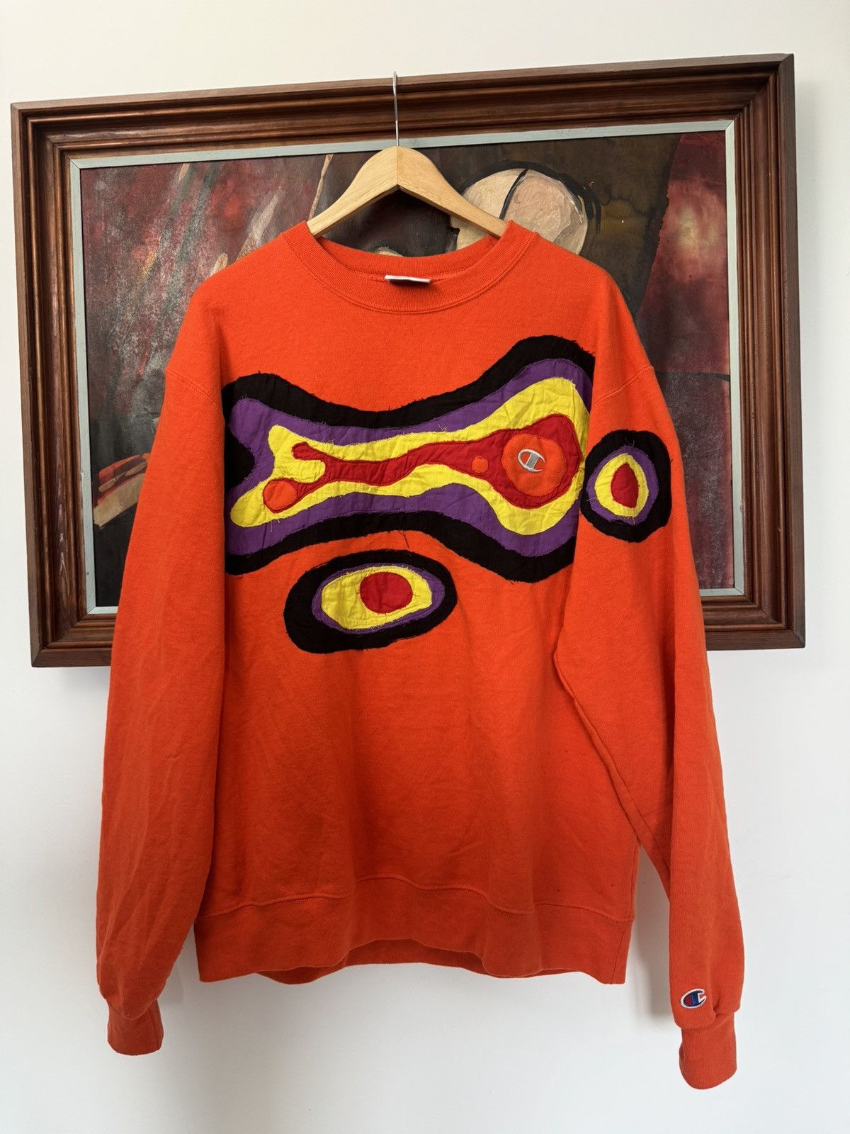 Champion Champion Multicolor Orange Art Crewneck Streetwear Custom Size US L / EU 52-54 / 3 - 1 Thumbnail