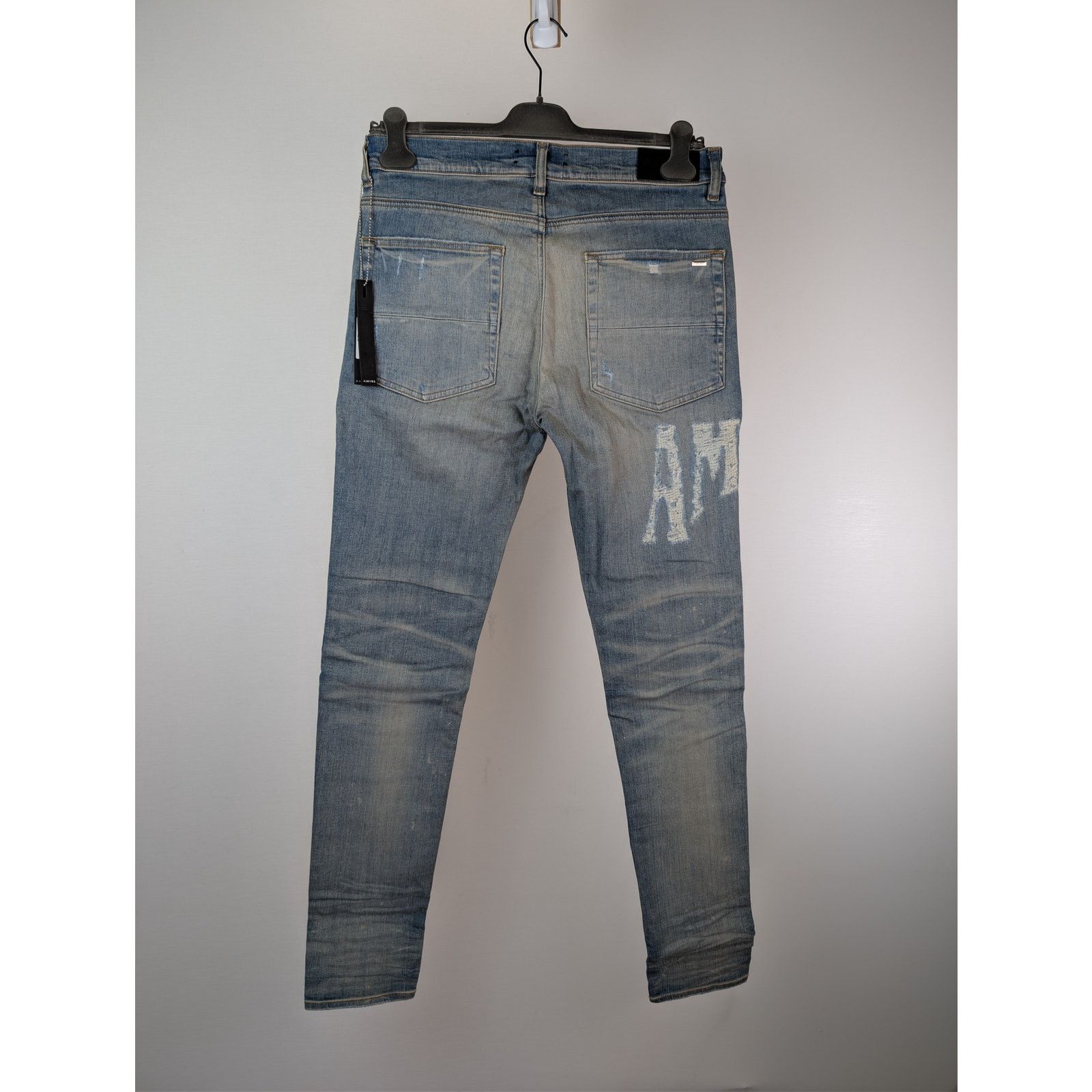 Amiri o1rshd1 Distressed Amiri Logo Jean Denim Jeans Size US 34 / EU 50 - 10 Thumbnail