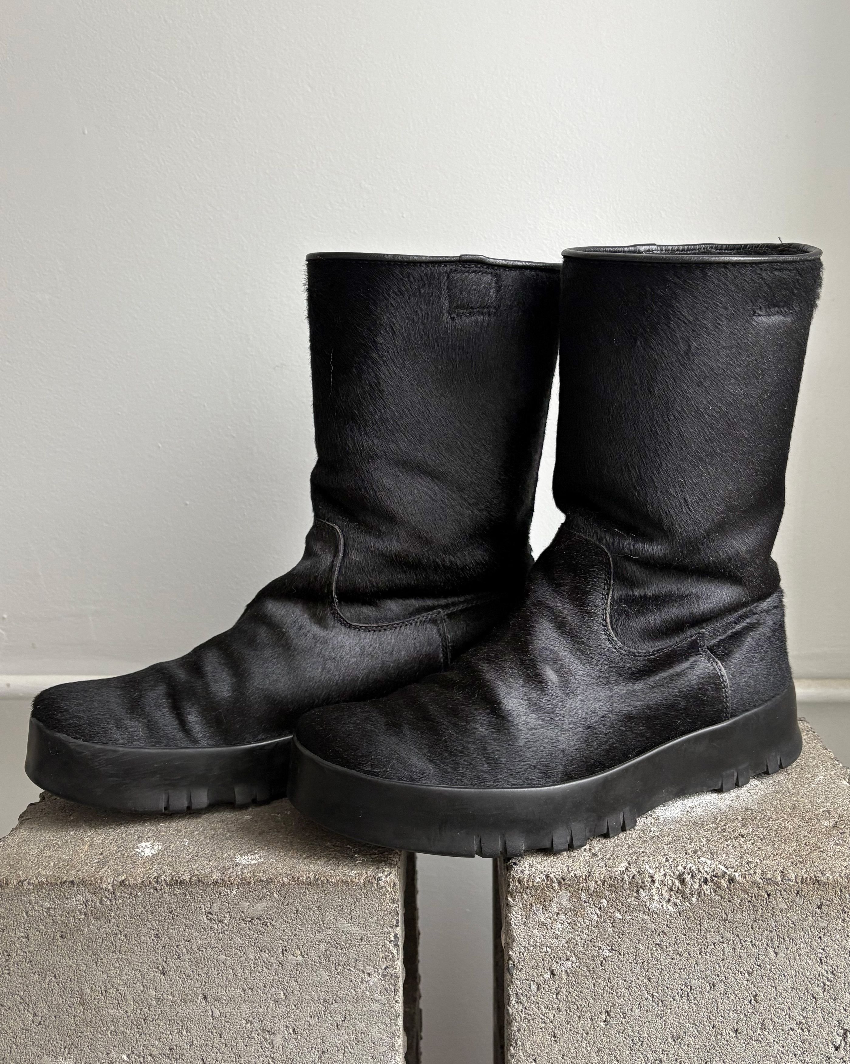 Prada PRADA black ponyhair / calfhair boots Size US 7 / EU 40 - 4 Thumbnail