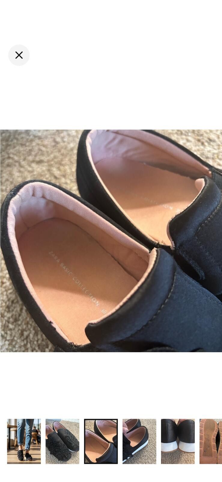 Zara (ZARA) Elegant Black Embellished Women's Shoes Size US 8 / IT 38 - 2 Thumbnail