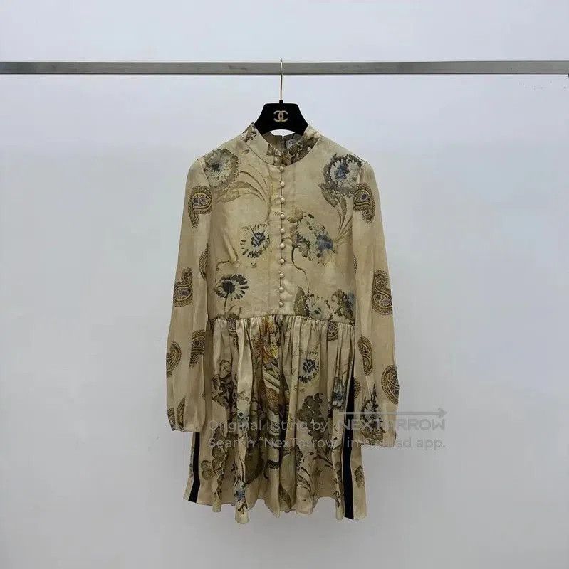 Dior Dior Khaki Floral Print Dress for Women . Size S / US 4 / IT 40 - 1 Thumbnail