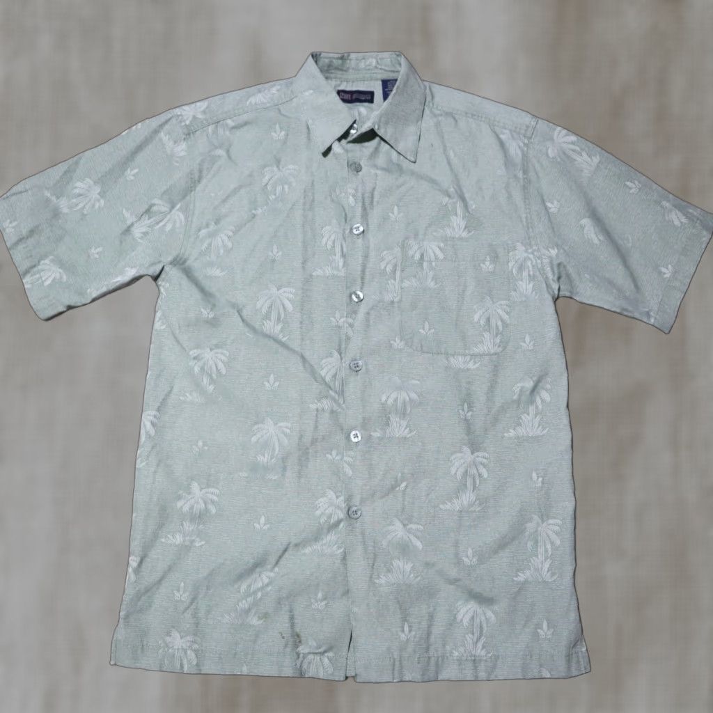 Faded Glory Faded Glory Shirt Button-Up Hawaiian Casual Men's S Small Blue Gray Floral Short Sleeve Size US S / EU 44-46 / 1 - 1 Thumbnail