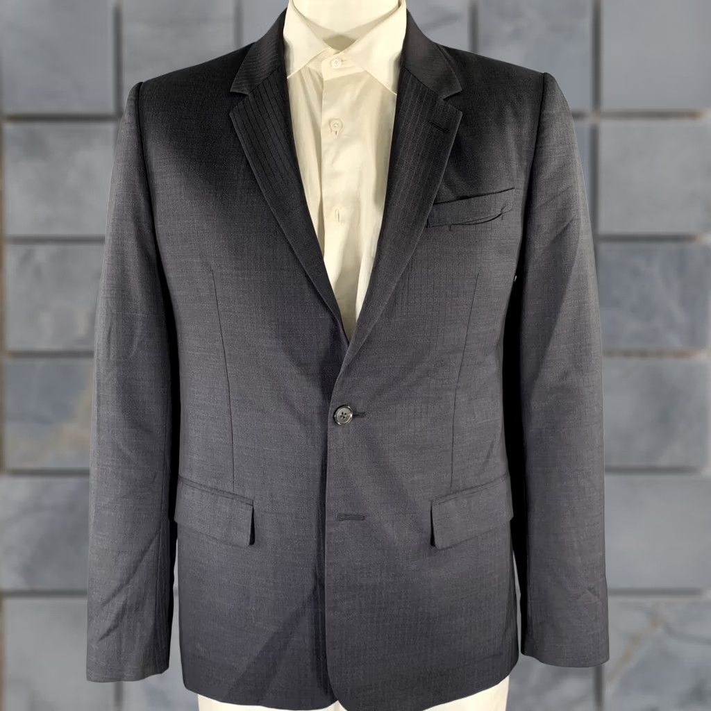 Maison Margiela MAISON MARGIELA Sport Coat 42 Notch Lapel Pinstripe Wool Grey Charcoal Men Adult Italy Size US XS / EU 42 / 0 - 1 Thumbnail