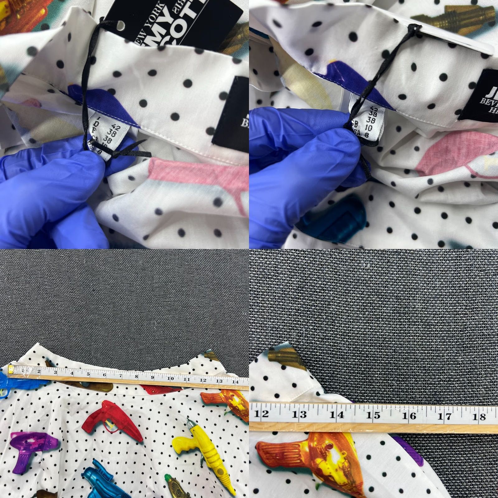 Jeremy Scott Jeremy Scott Skirt Womens US 10 White Polka Toy Water Gun Pistol Size 30" / US 8 / IT 44 - 8 Thumbnail