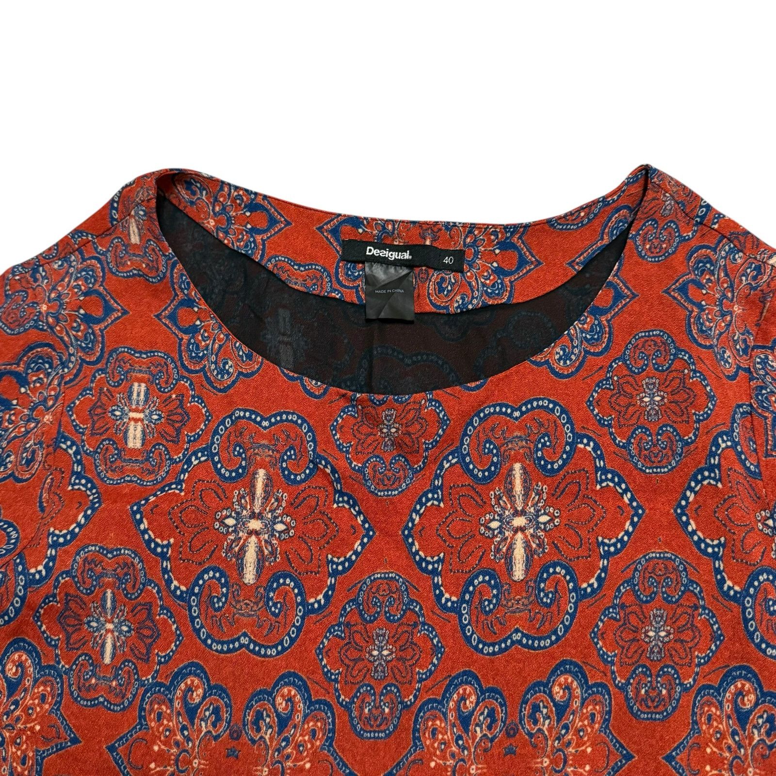 Desigual Desigual Tina Mini Dress Pattern Print Red Blue Size 40 / M Size M / US 6-8 / IT 42-44 - 5 Thumbnail