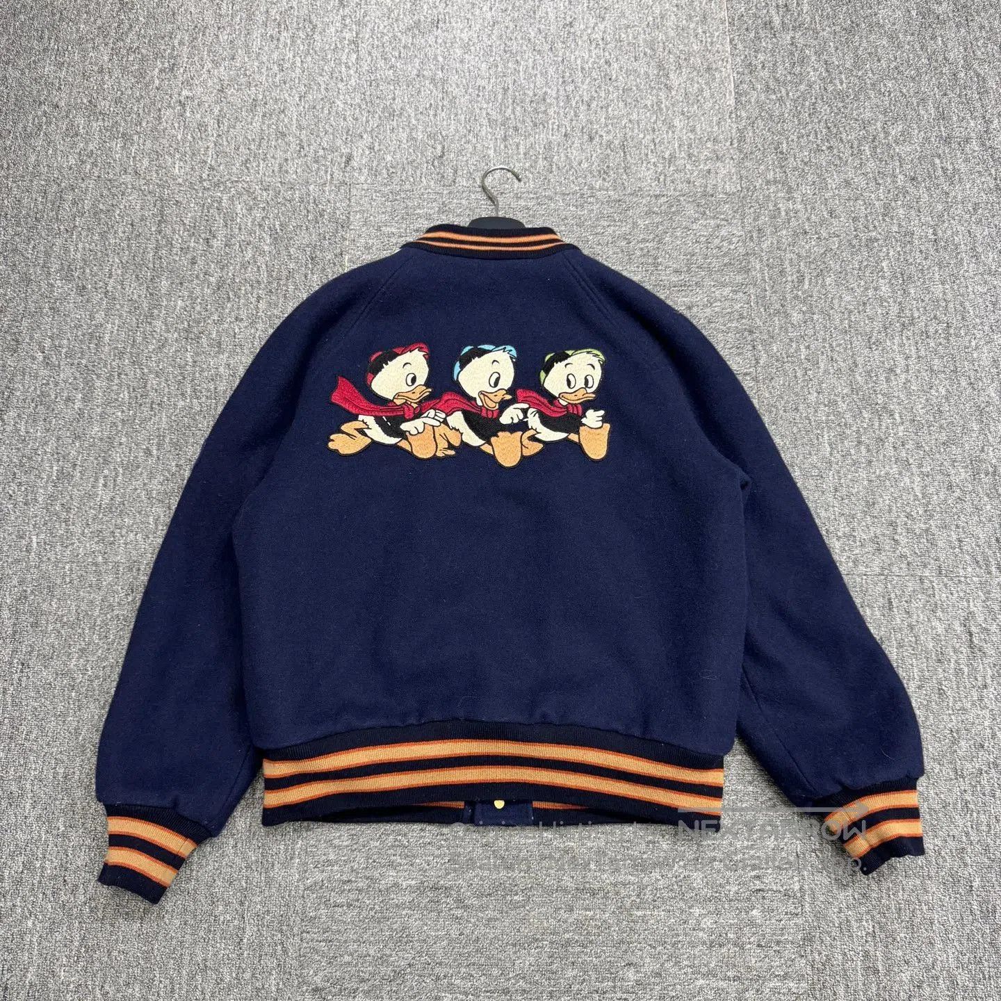 Gucci Blue Varsity Bomber Jacket with Striped Sleeves. Size US S / EU 44-46 / 1 - 5 Thumbnail