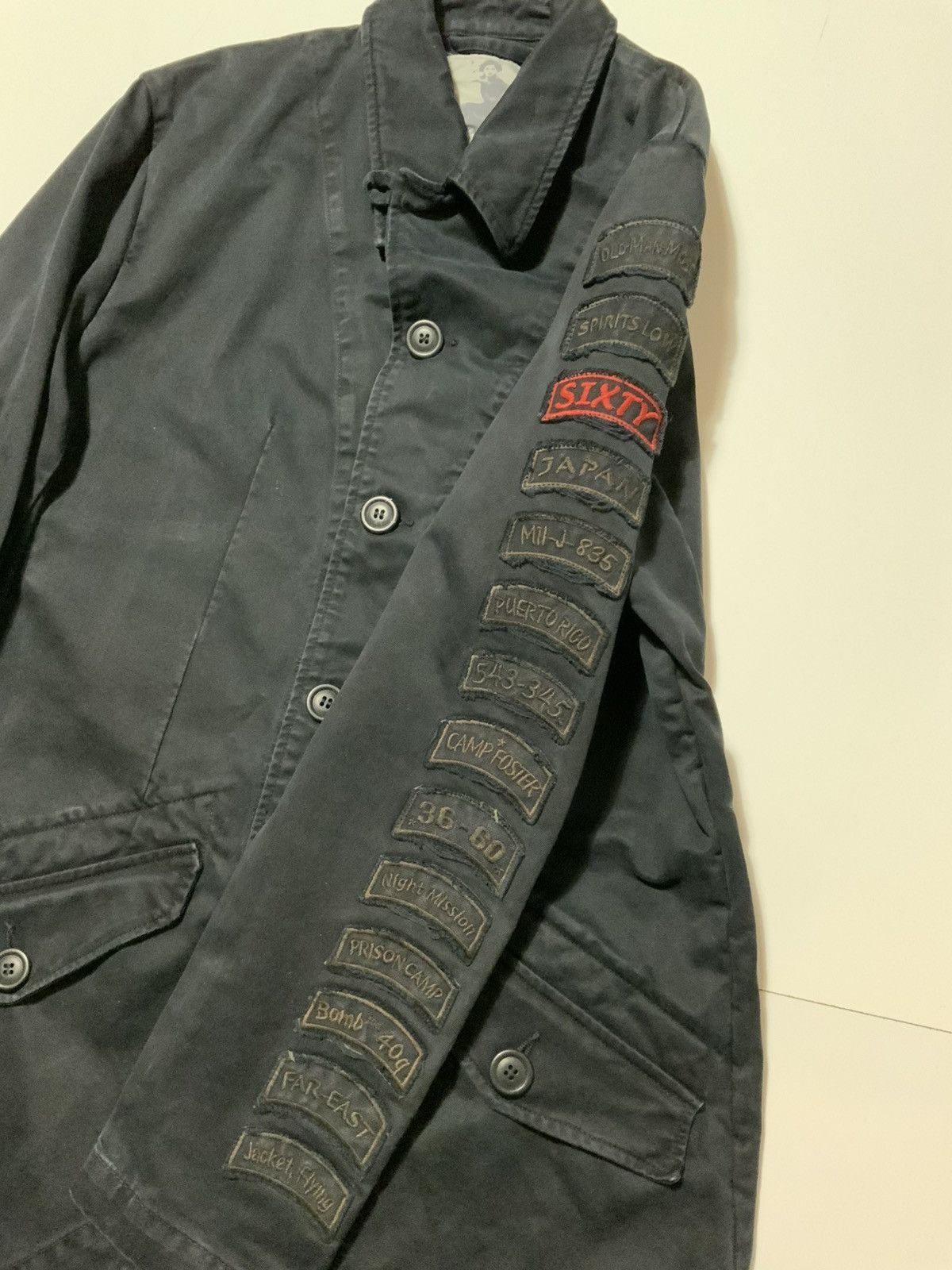Designer × Sixty Sixty Italy Japan Military Flying Loop Collar Patch Jacket Size US S / EU 44-46 / 1 - 6 Thumbnail
