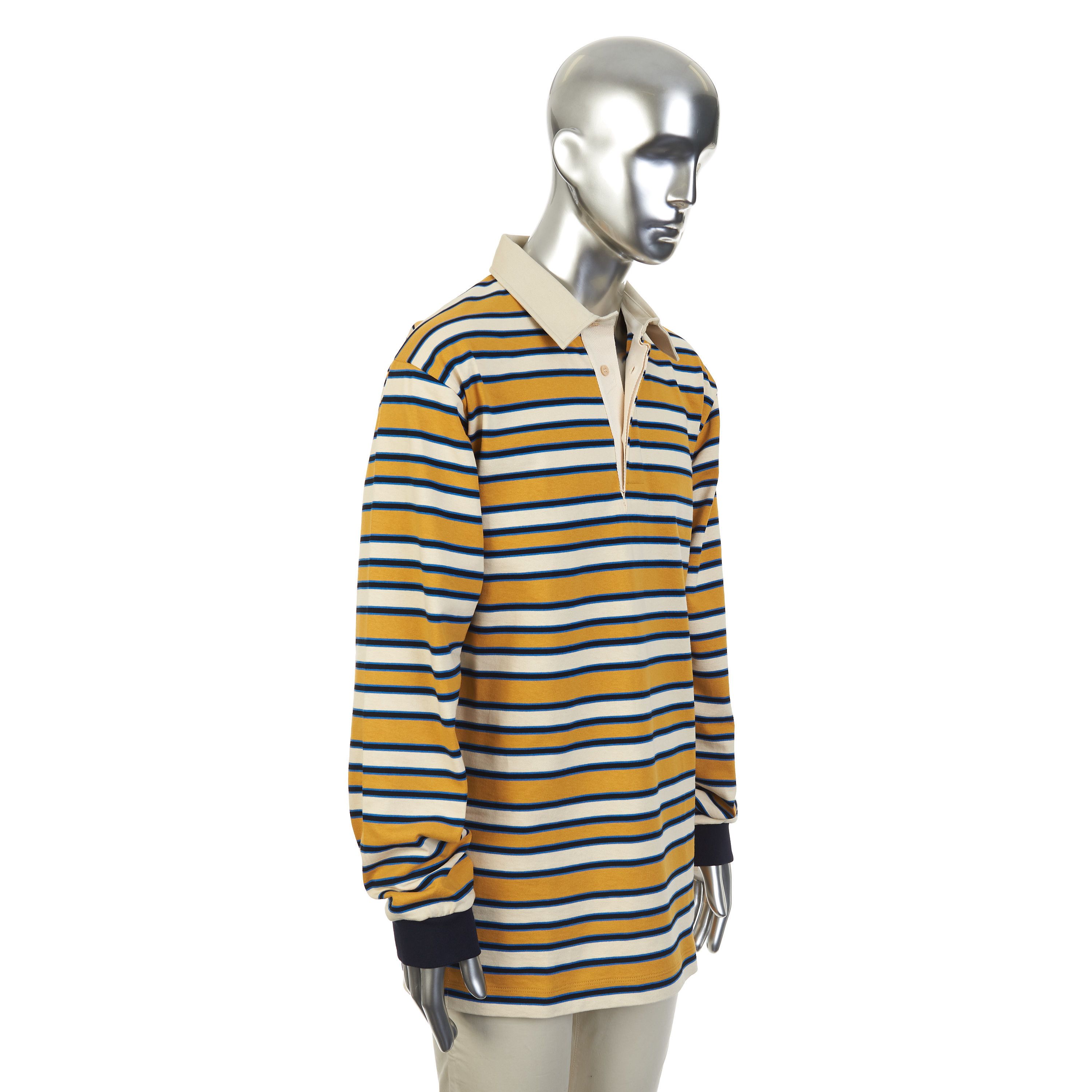 Gucci Striped Polo Shirt In Heavy Cotton With Cities Embroidery Size US S / EU 44-46 / 1 - 6 Thumbnail