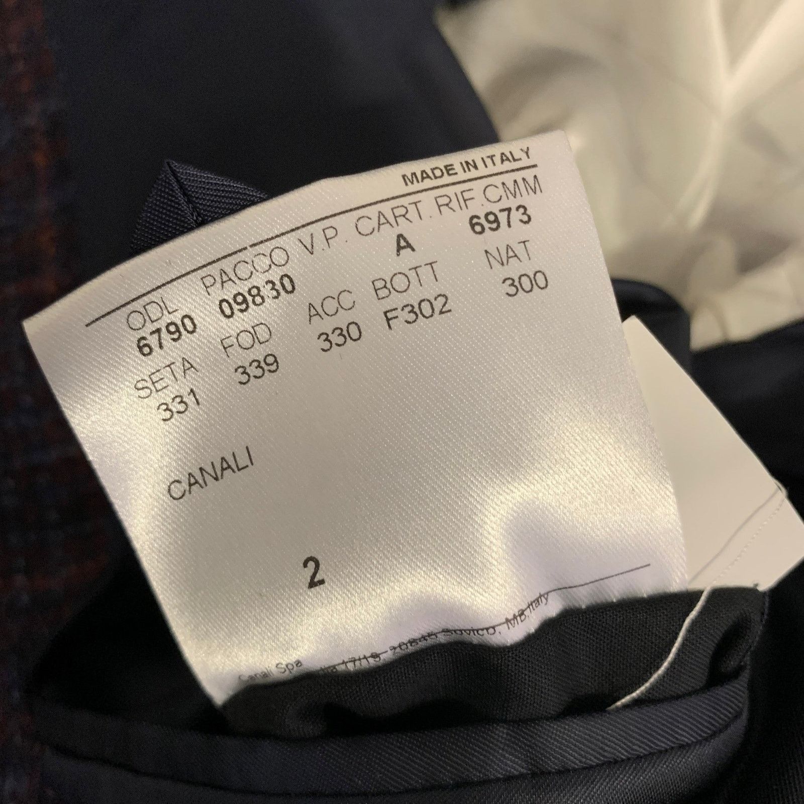 Canali CANALI Size 42 Navy Brown Plaid Wool Notch Lapel Sport Coat Size 42R - 8 Thumbnail