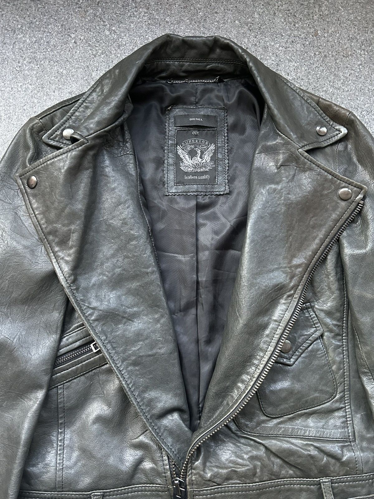 Diesel Vintage Diesel Avantgarde Leather Biker Jacket Size S / US 4 / IT 40 - 7 Thumbnail