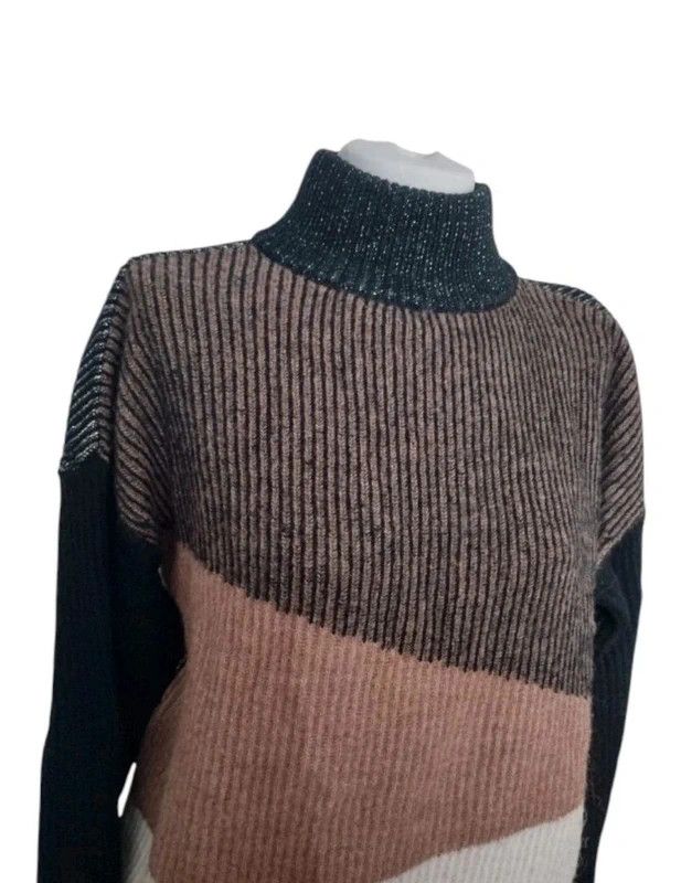 Liu Jo Liu Jo Milano Alpaca Open Back Sweater Geometric ShimmerKnit Size XS / US 0-2 / IT 36-38 - 2 Thumbnail