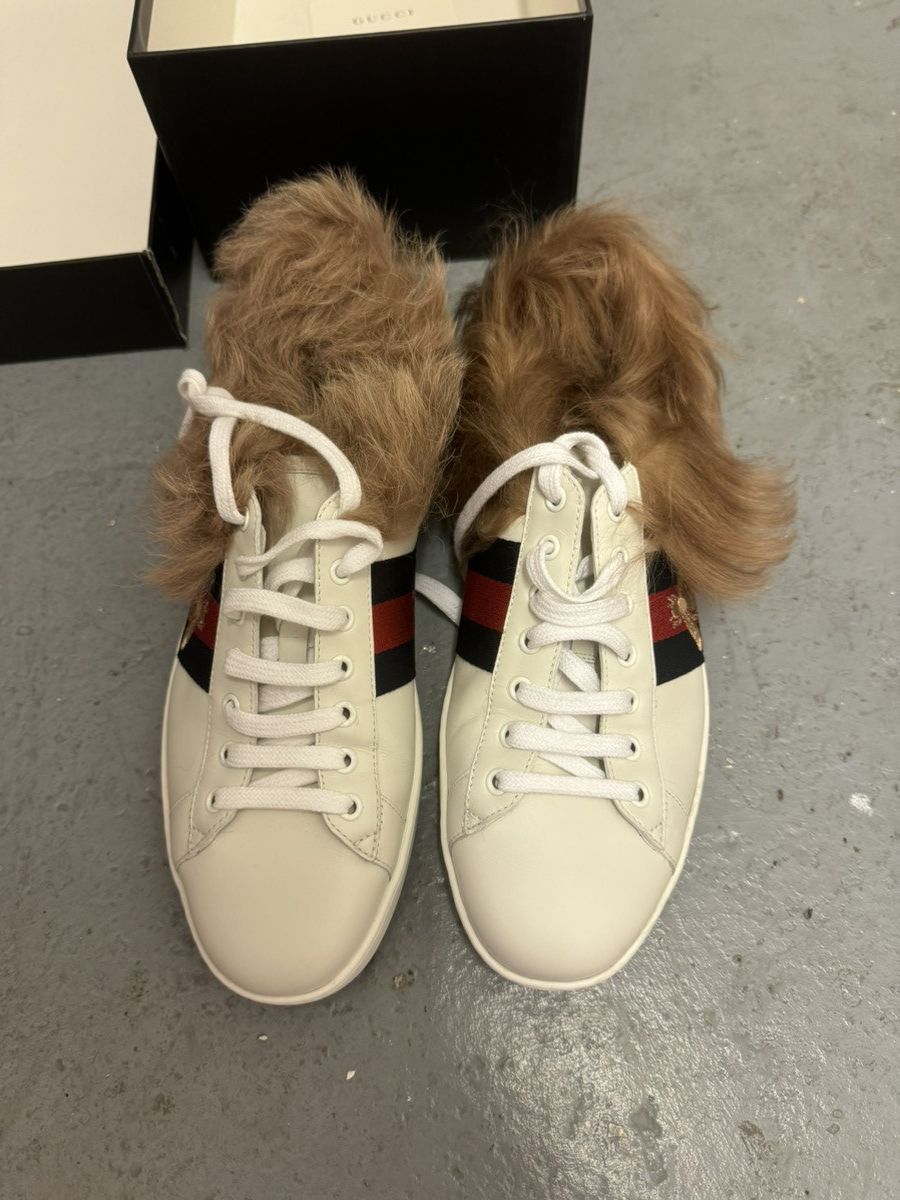 Gucci Gucci Ace Fur Sneaker Size US 11 / EU 44 - 1 Thumbnail