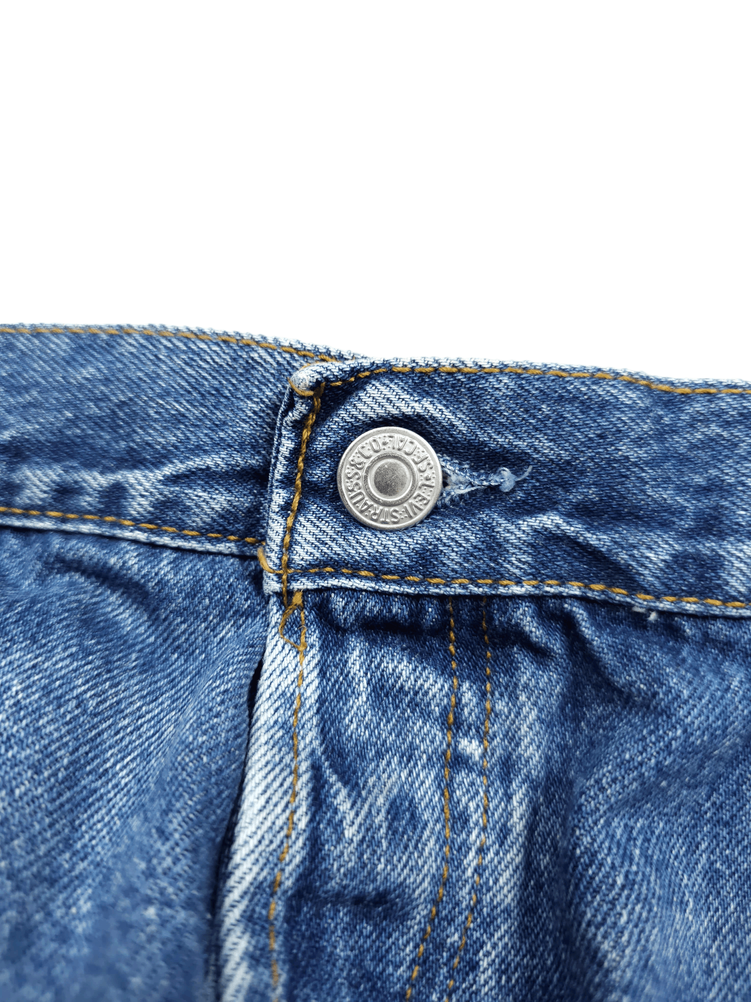 Levi's × Levi's Vintage Clothing × Vintage 💎 38/32 Vintage 90's Levi's 501 Washed Straight Denim Jeans Size US 38 / EU 54 - 6 Thumbnail