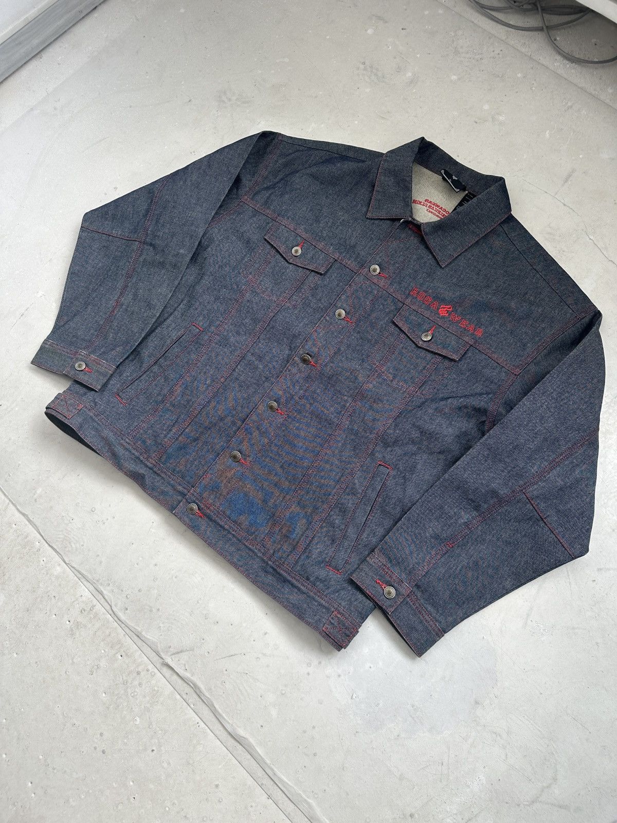 Rocawear × Vintage RocaWear oversized raw denim jacket embroidered logo Size US XL / EU 56 / 4 - 3 Thumbnail