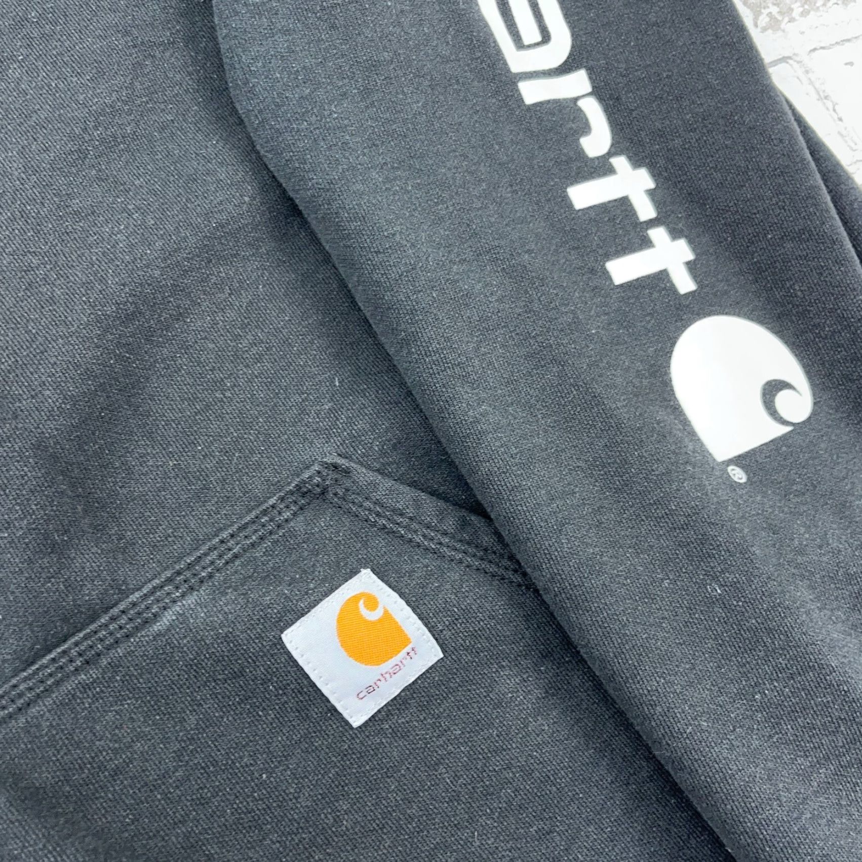 Carhartt Carhartt Hoodie Men XL Black Sweatshirt Sleeve Spell Out Faded Y2K Vintage Not Size US XL / EU 56 / 4 - 6 Thumbnail