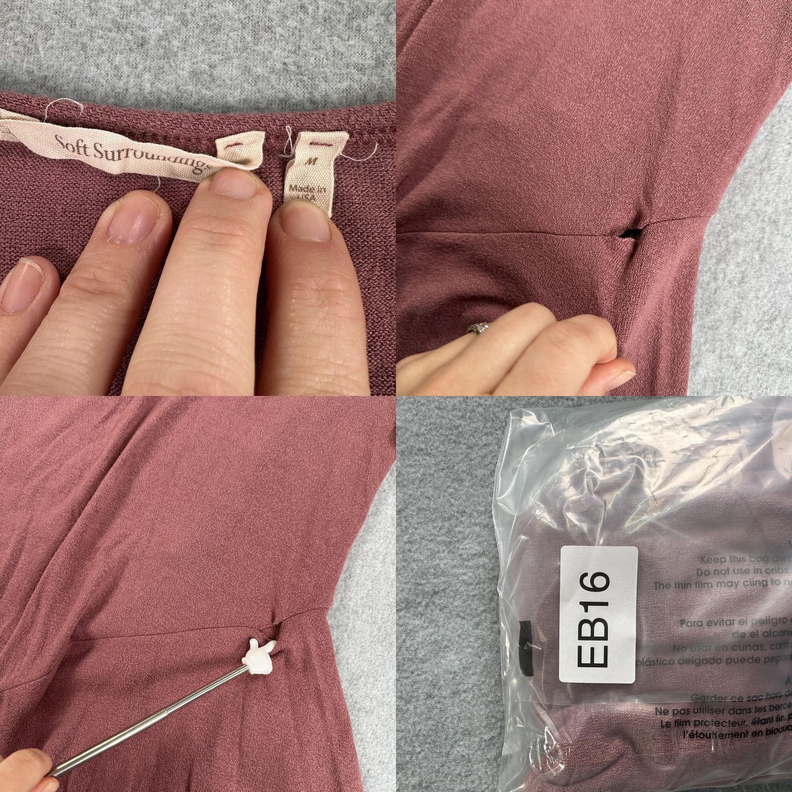 Soft Surroundings Soft Surroundings Tunic Top Blouse Womens Medium Pink 3/4 Sleeve Scoop Neck Relaxed Fit Asymmetrical Handkerchief Hem Dusty Rose Vintage No Size M / US 6-8 / IT 42-44 - 8 Thumbnail
