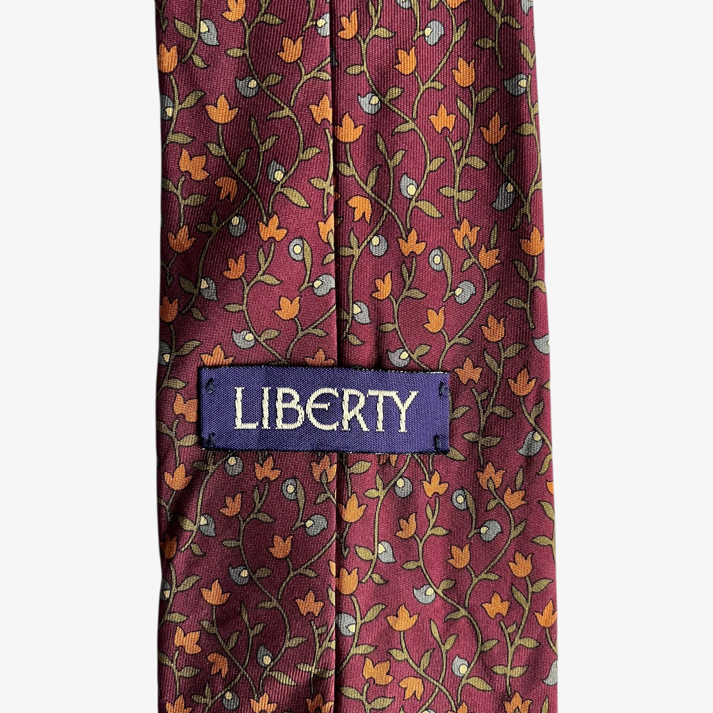 Brooks Brothers Vintage 90s Liberty Orange Floral Print Silk Tie Size ONE SIZE - 2 Thumbnail