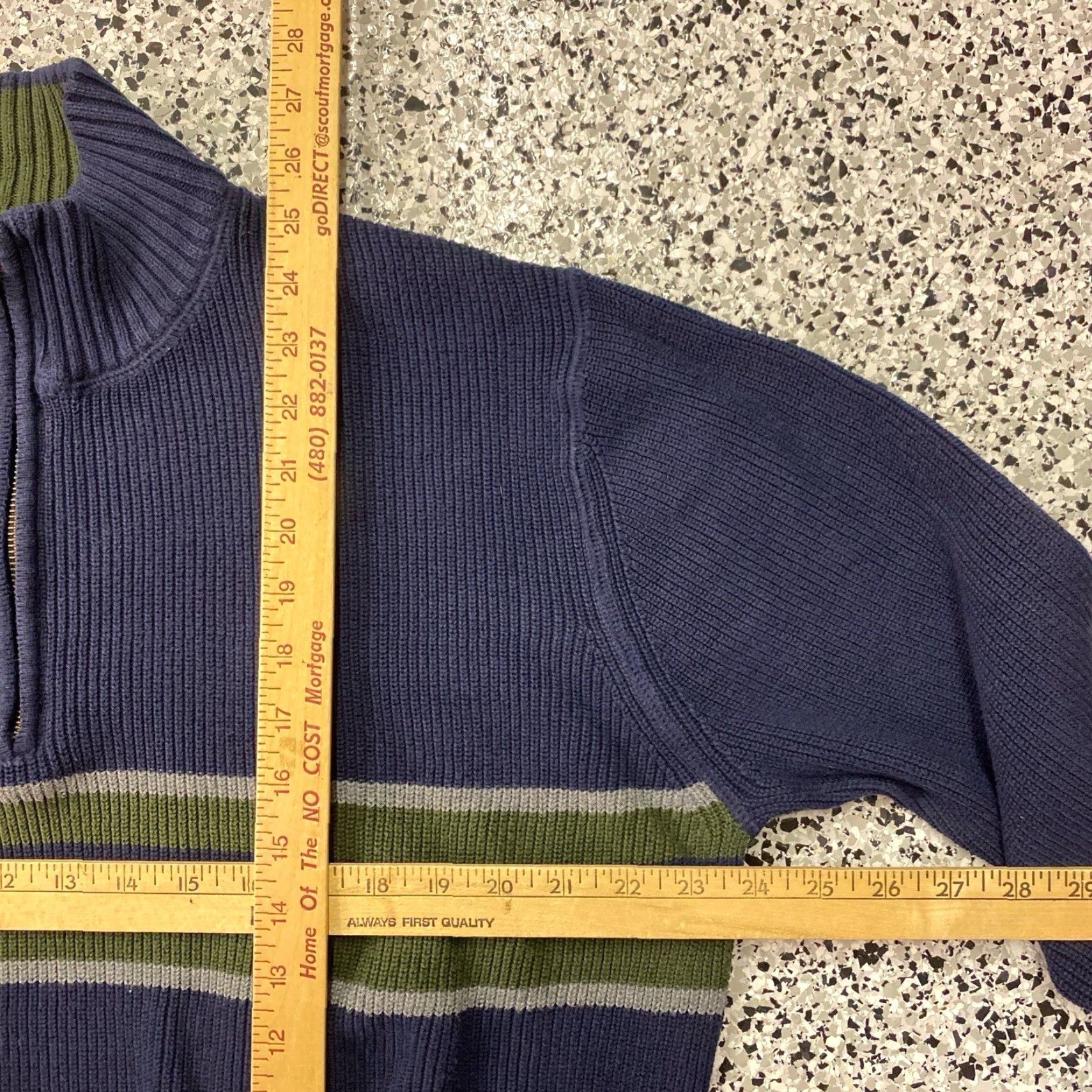 Eddie Bauer VINTAGE Eddie Bauer Mens L Quarter Zip Sweater Blue Green Pullover Knit Size US L / EU 52-54 / 3 - 3 Thumbnail