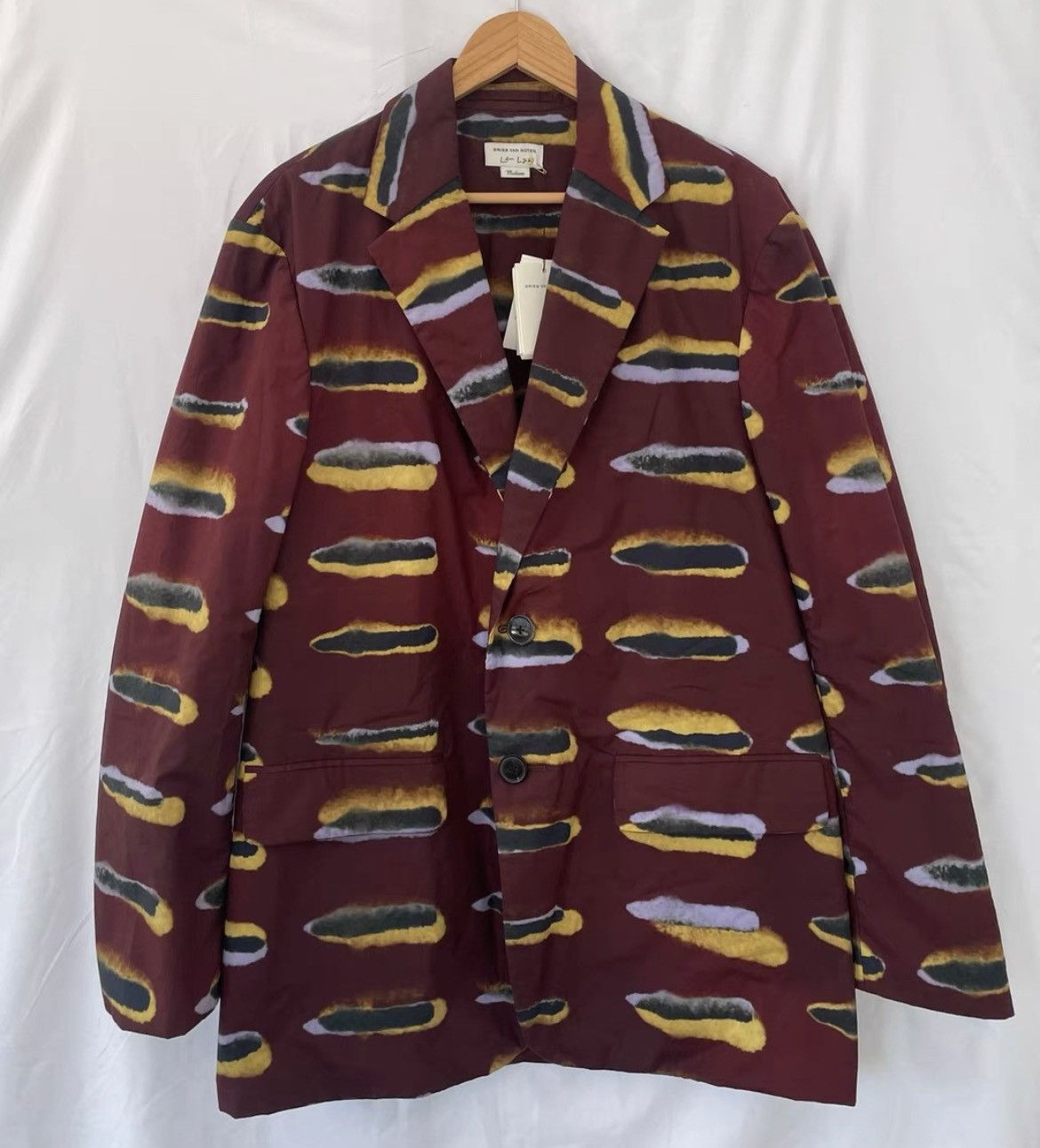 Dries Van Noten Dries Len Lye collection mens medium cotton graphic blazer Size 48L - 1 Thumbnail