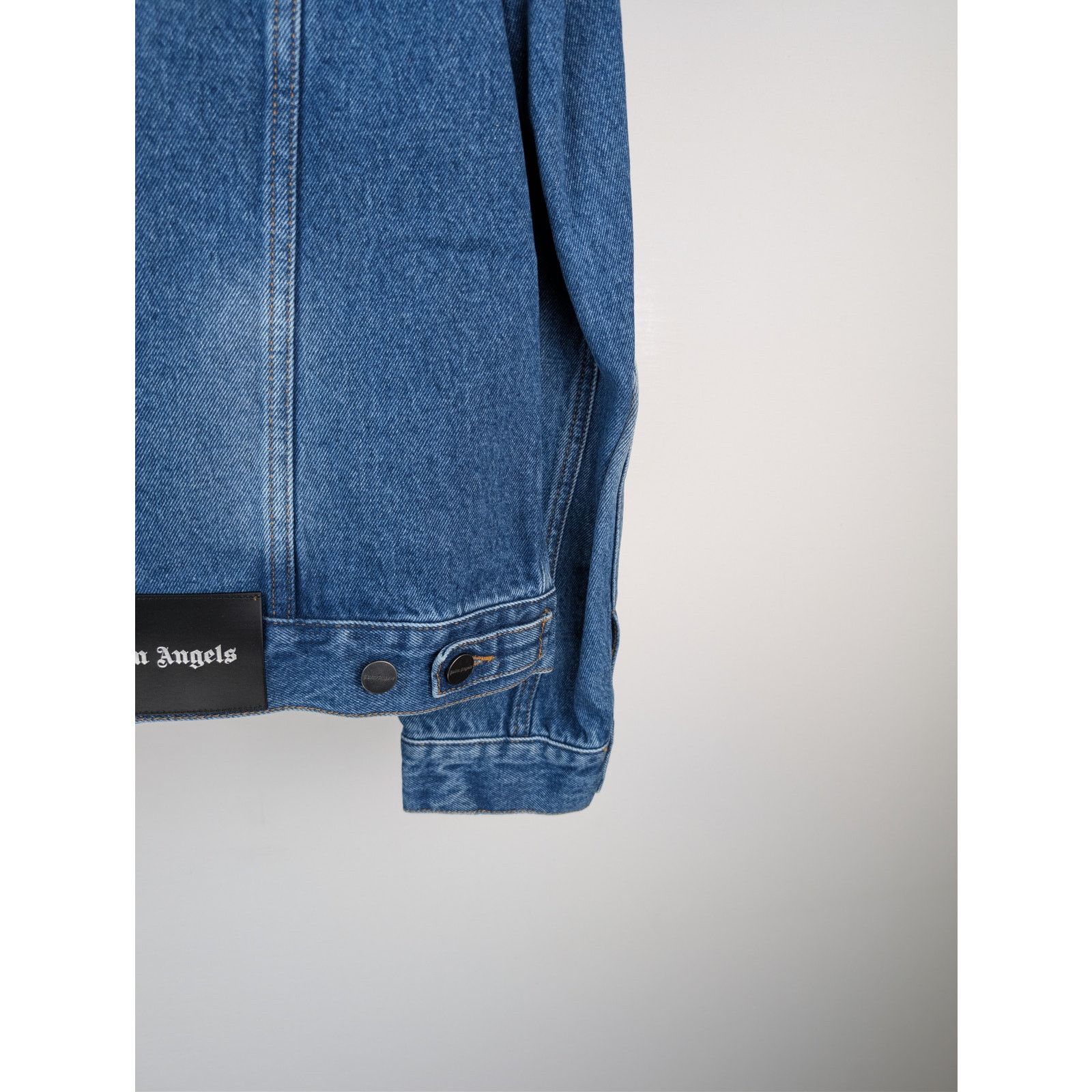 Palm Angels o1rshd1 Indigo Track Denim Jacket in Light Blue / White Size US L / EU 52-54 / 3 - 14 Thumbnail