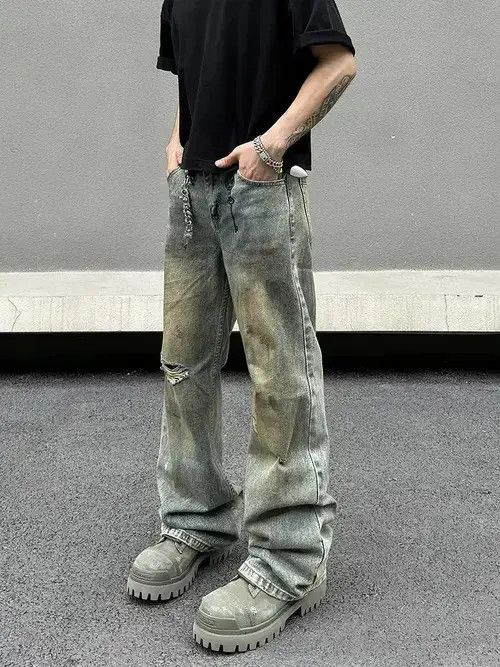 Jean Distressed Blue Denim Jeans Size US 30 / EU 46 - 2 Thumbnail