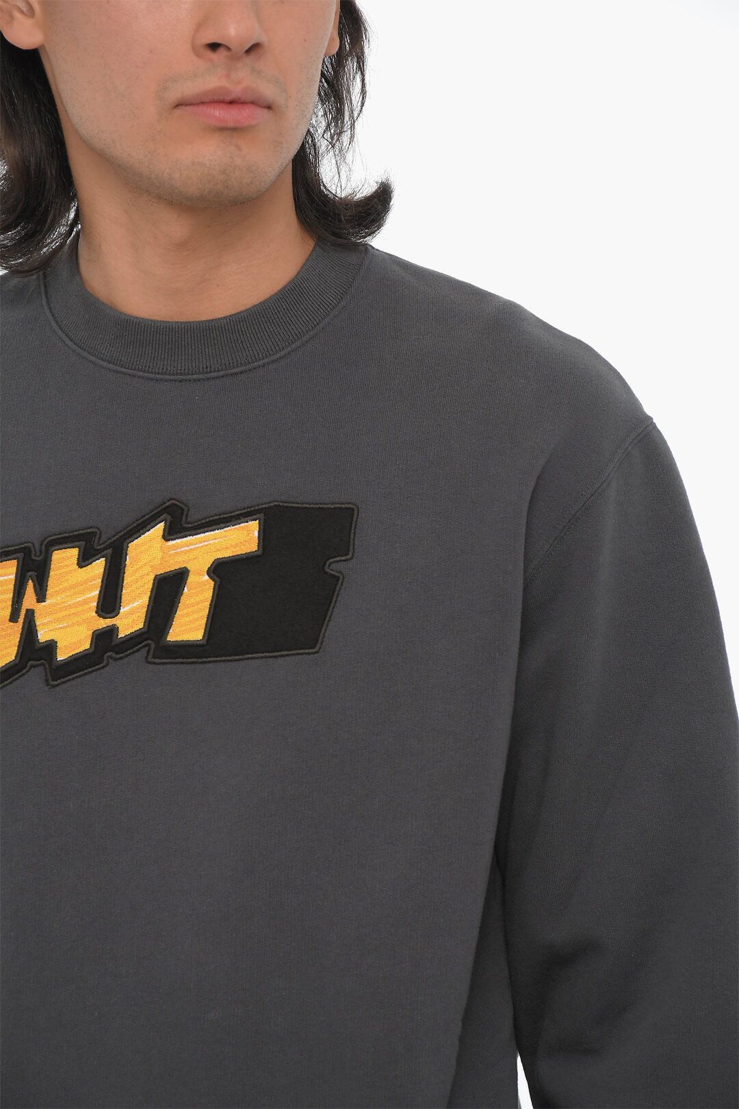 Off-White og1mm0824 Seasonal Slim Fit Crew-neck Sweatshirt in Grey Size US M / EU 48-50 / 2 - 3 Thumbnail