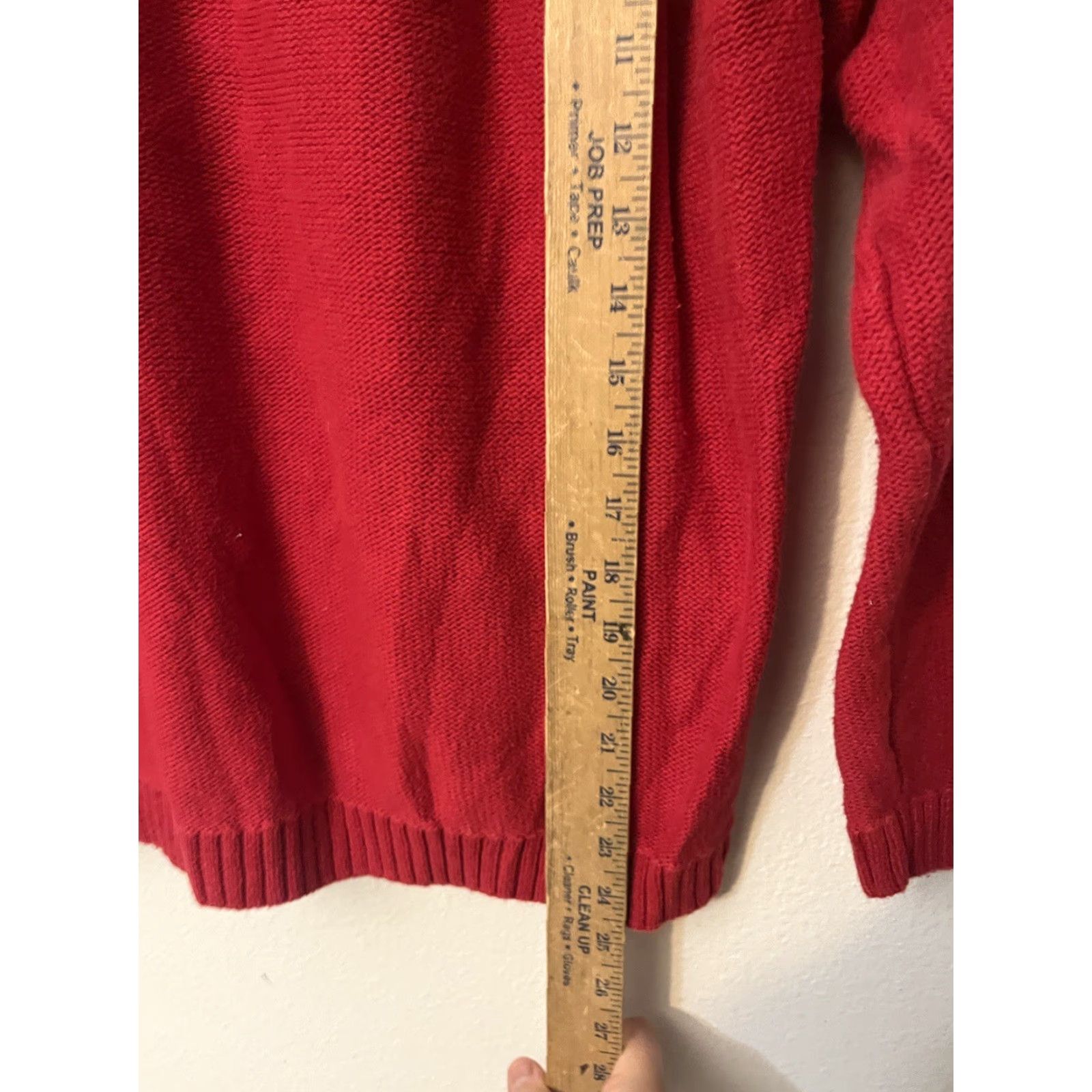 Talbots Talbots Petite Large PL Heavyweight Cable Knit Sweater Mock Neck Red Womens Pullover Knit Size L / US 10 / IT 46 - 5 Thumbnail