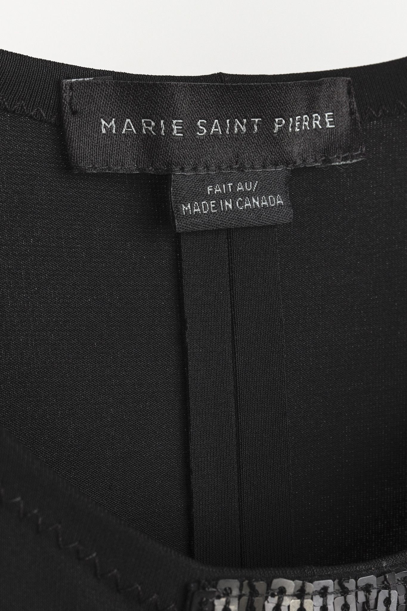 Marie Saint Pierre Marie Saint Pierre Black Sequin-Stripe Mesh-Hem Dress Size L / US 10 / IT 46 - 4 Thumbnail