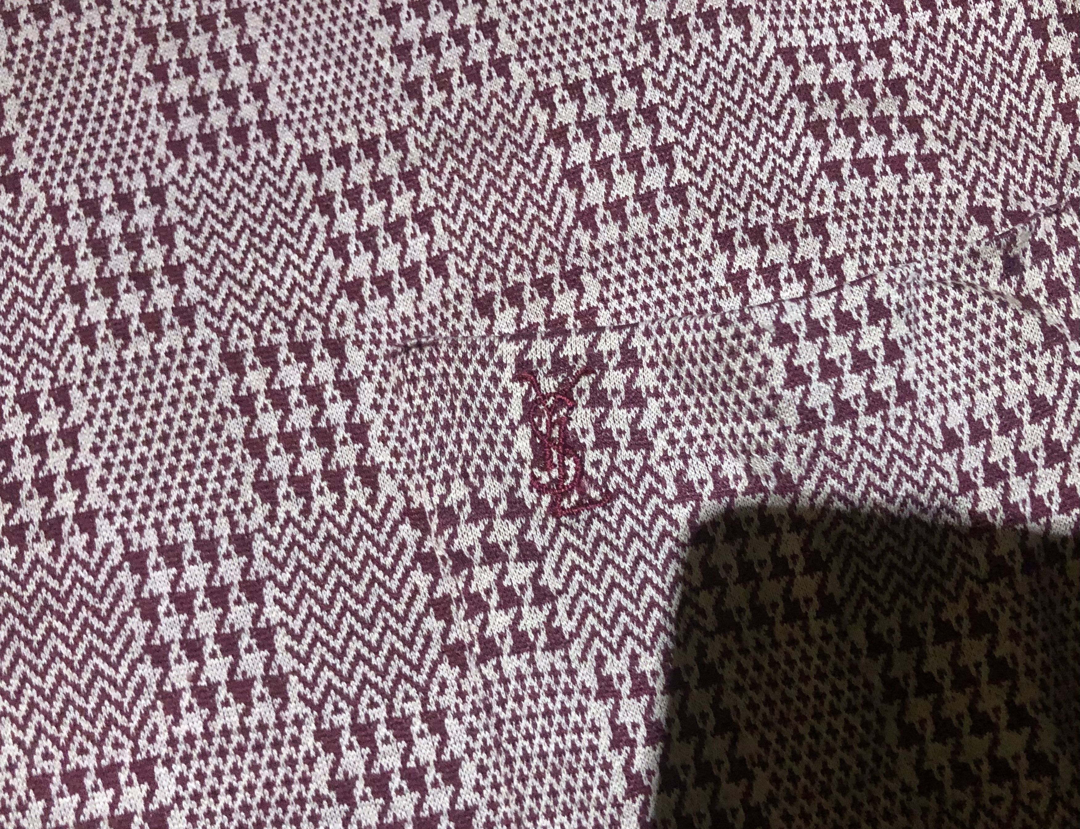 Yves Saint Laurent Vintage Yves Saint Laurent Pour Homme Houndstooth Knit Polo Size US M / EU 48-50 / 2 - 3 Thumbnail