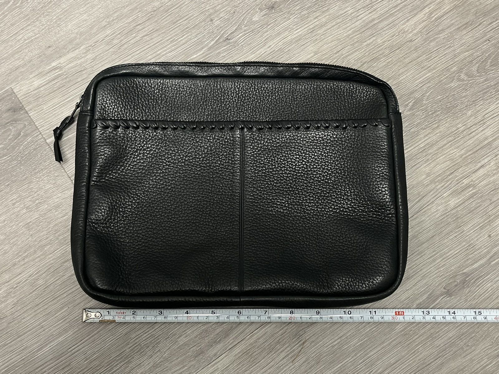 John Varvatos Leather Whipstitched Pouch Size ONE SIZE - 11 Thumbnail