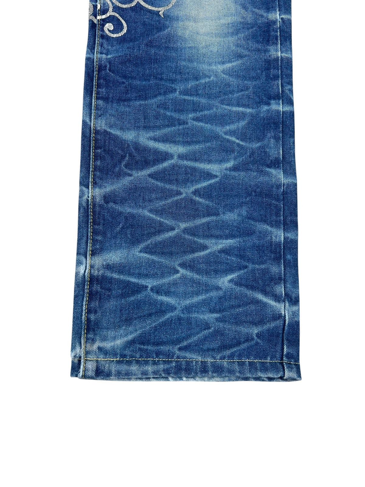 Vintage Dirty Mud SANMARUICHI Distress Frog Embroidery Denim Jeans Size US 30 / EU 46 - 13 Thumbnail