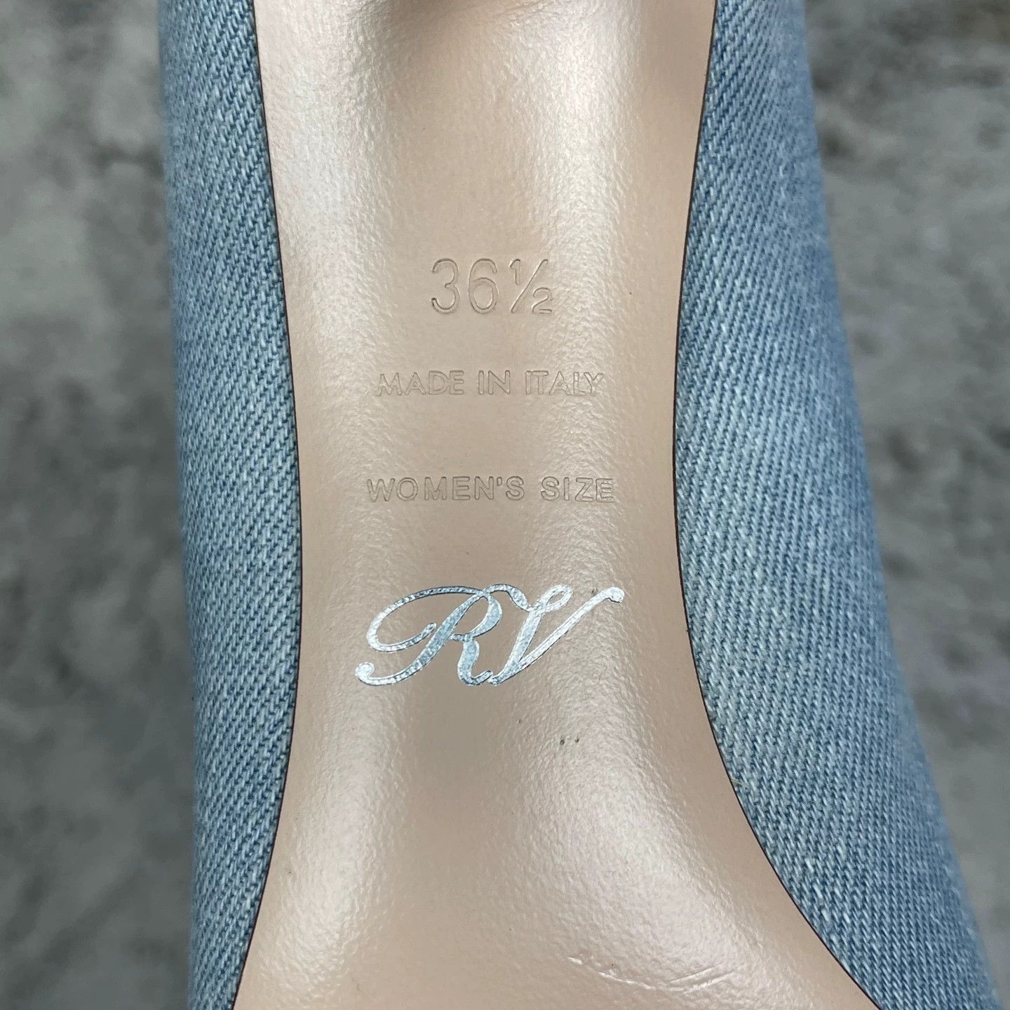 Roger Vivier RV Crystal Buckle Denim Pointed-Toe Women's Heels Size US 6 / IT 36 - 9 Thumbnail